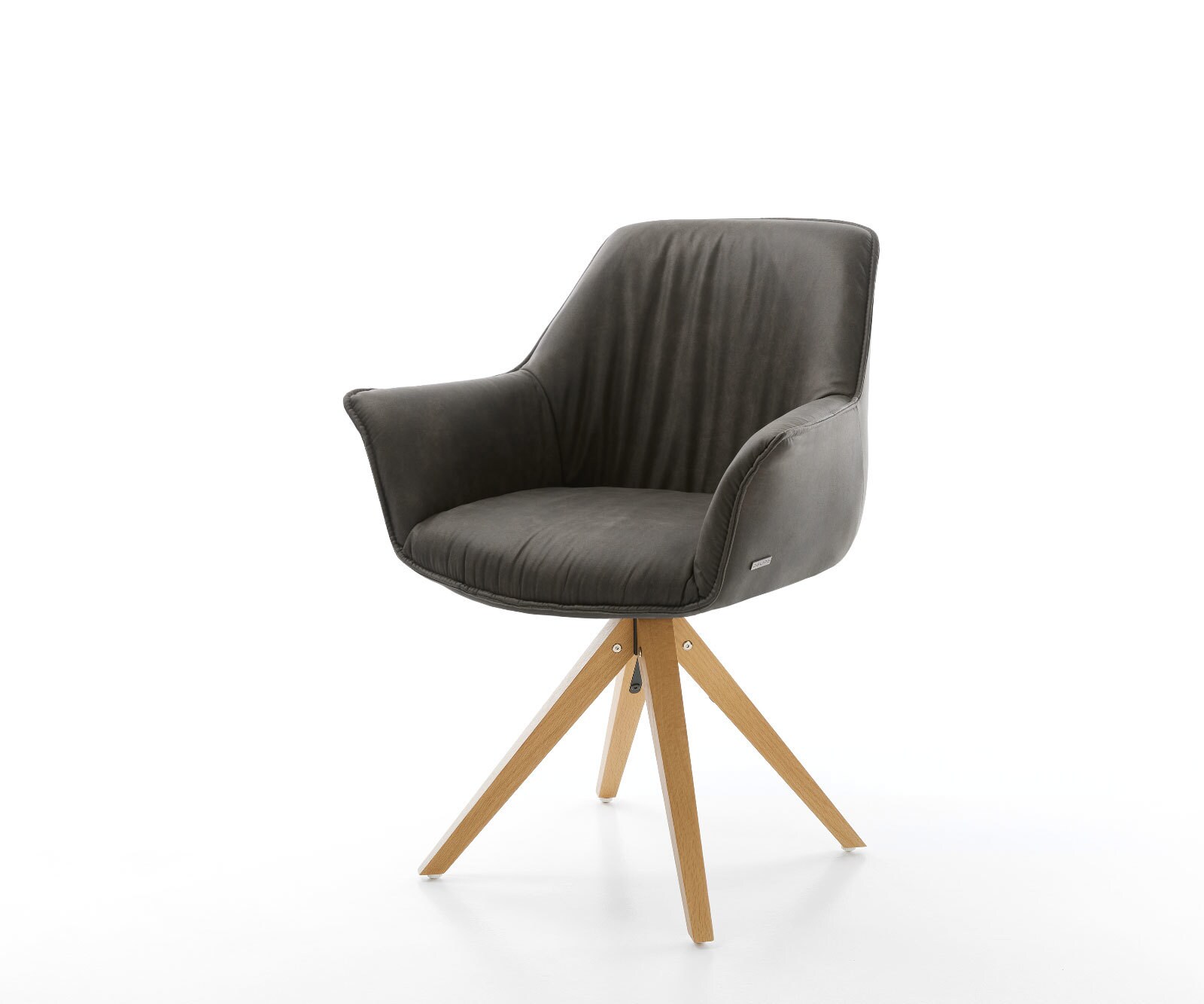 Врътящ се стол с подлакътници Антрацит Винтидж Дървена рамка  180° въртящ се Keila-Flex Врътящ се стол с подлакътници Антрацит Винтидж Дървена рамка  180° въртящ се Keila-Flex