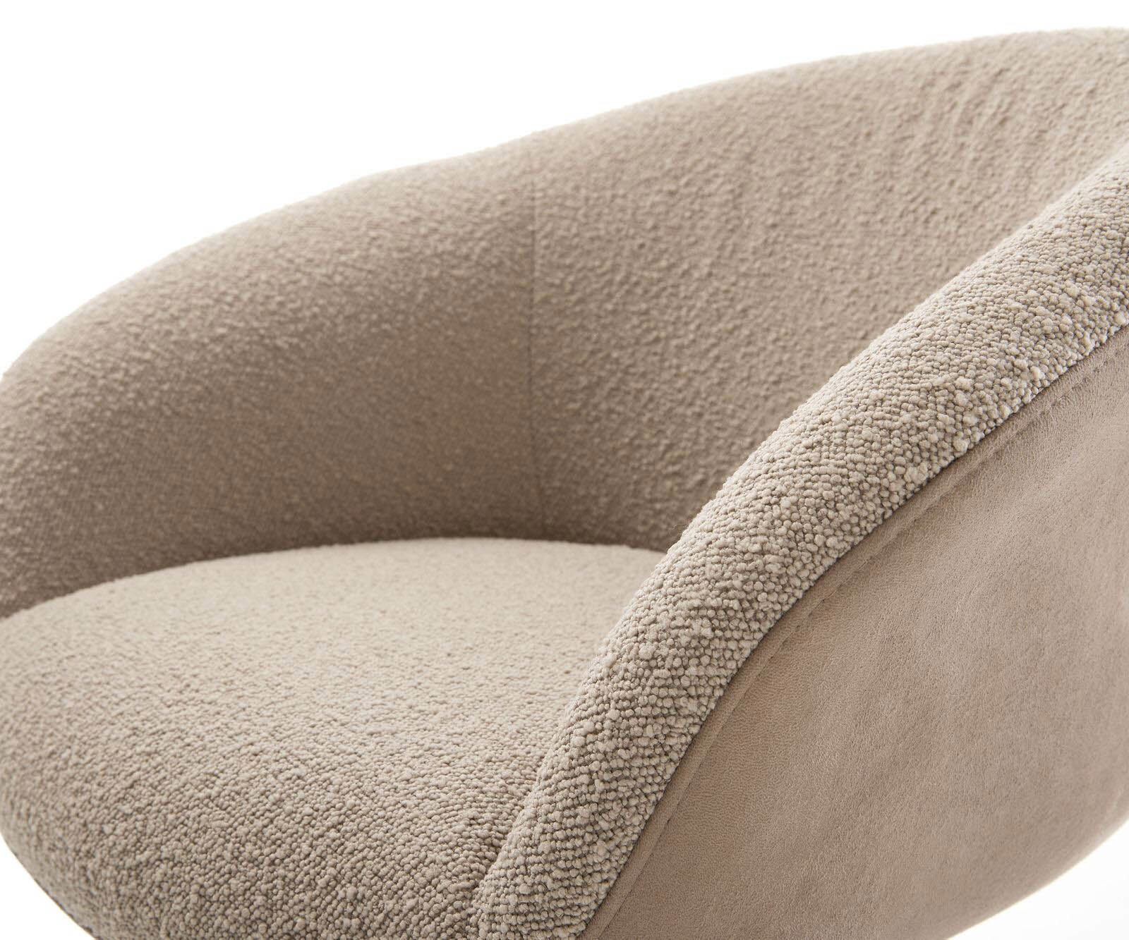 Врътящ се стол с подлакътници Комбинация от дамаски Сиво-Кафяв Конус крак плосък  Titan 360° въртящ се Покет пружина Vinka-Flex 3