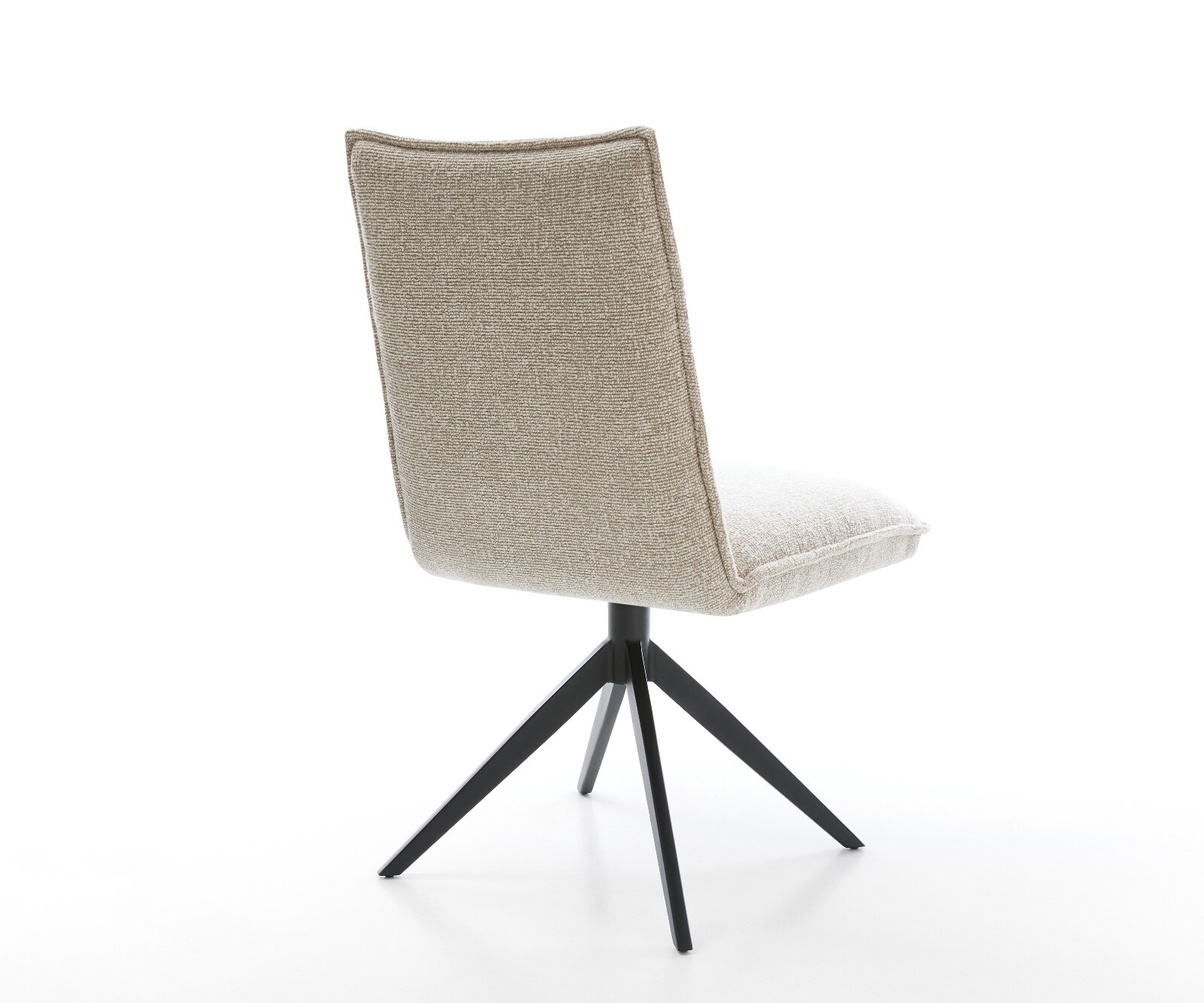 Въртящ се стол Lelio-Flex Soft Бежова тъкан Кръстосана рамка широка Черно 360° завъртане Люлееща се функция Ядро от джобни пружини 5