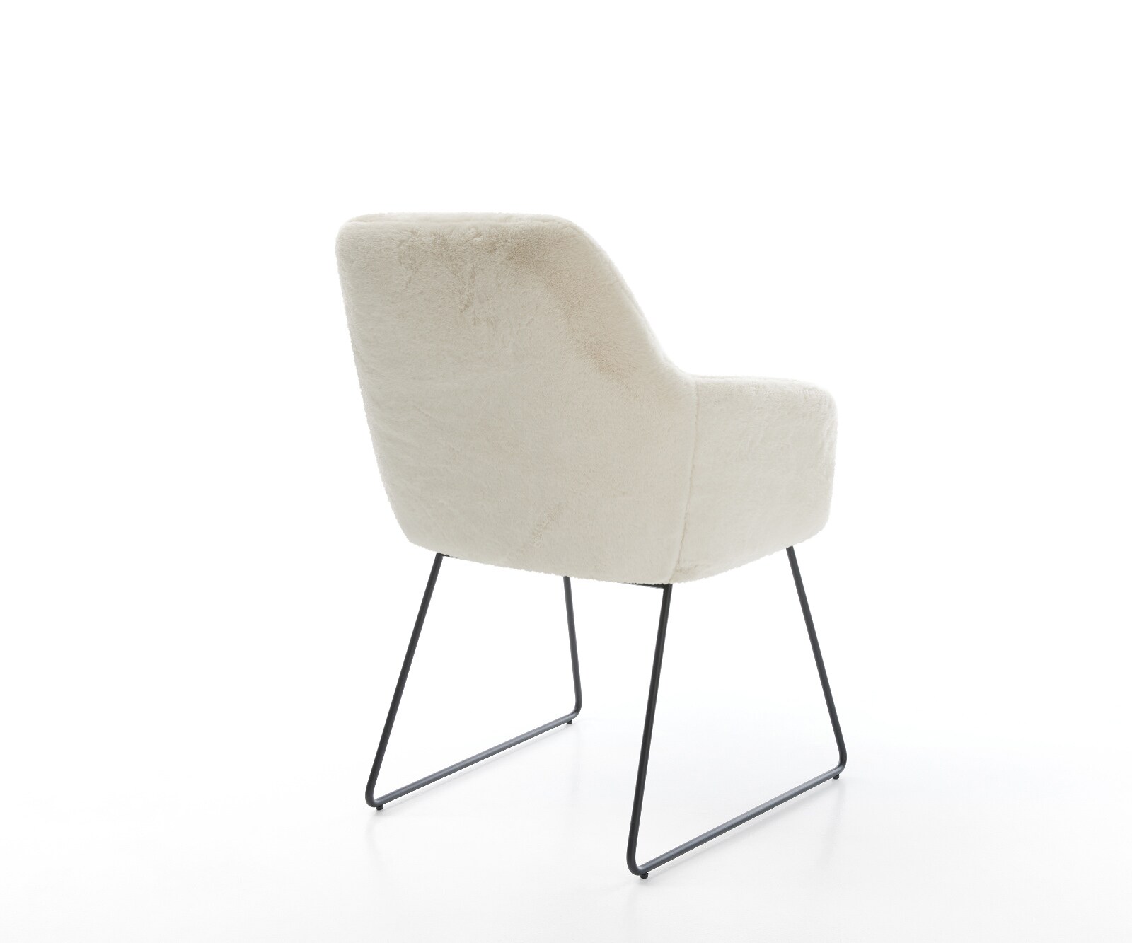 Стол за хранене Pejo-Flex плюшен кремаво-бял с основа от черни джобни пружини 5