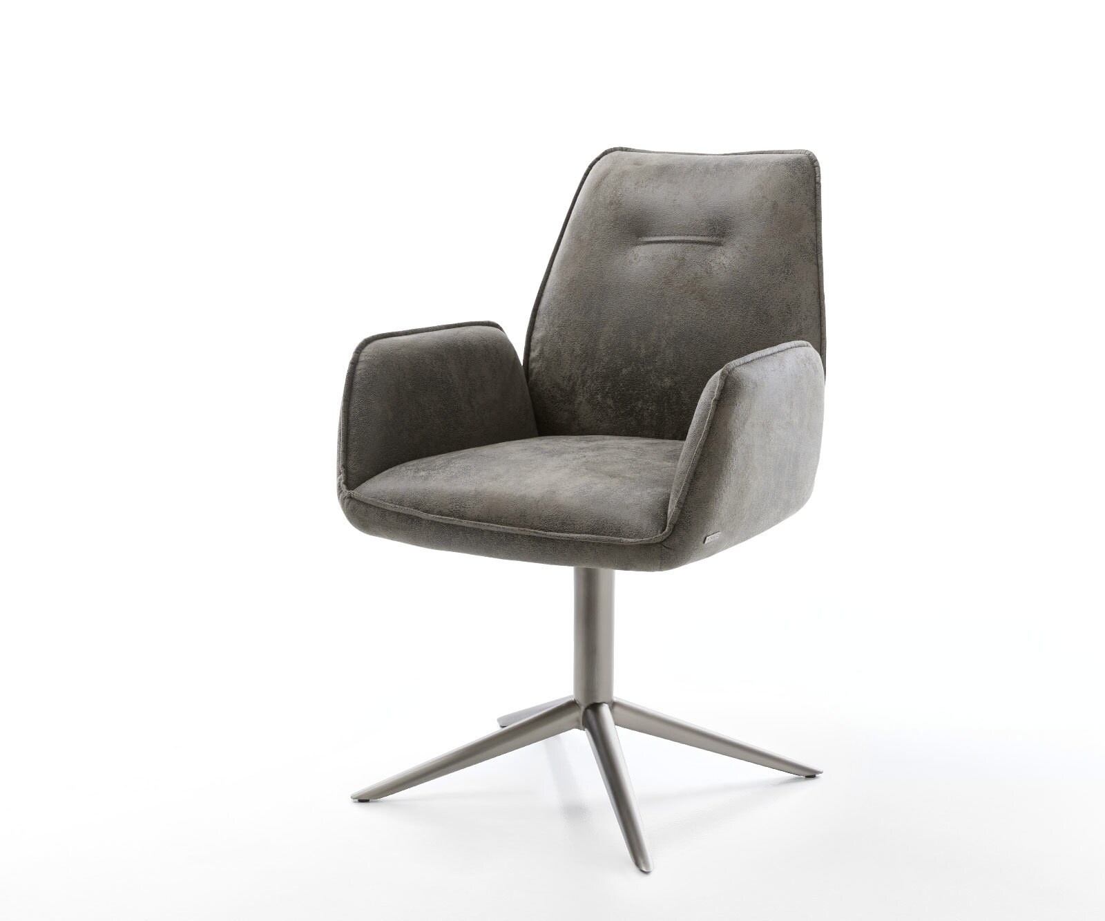 Въртящ се стол Zoa-Flex микрофибър сив антична основа графит 360° въртяща се люлееща се функция сърцевина от джобни пружини 1