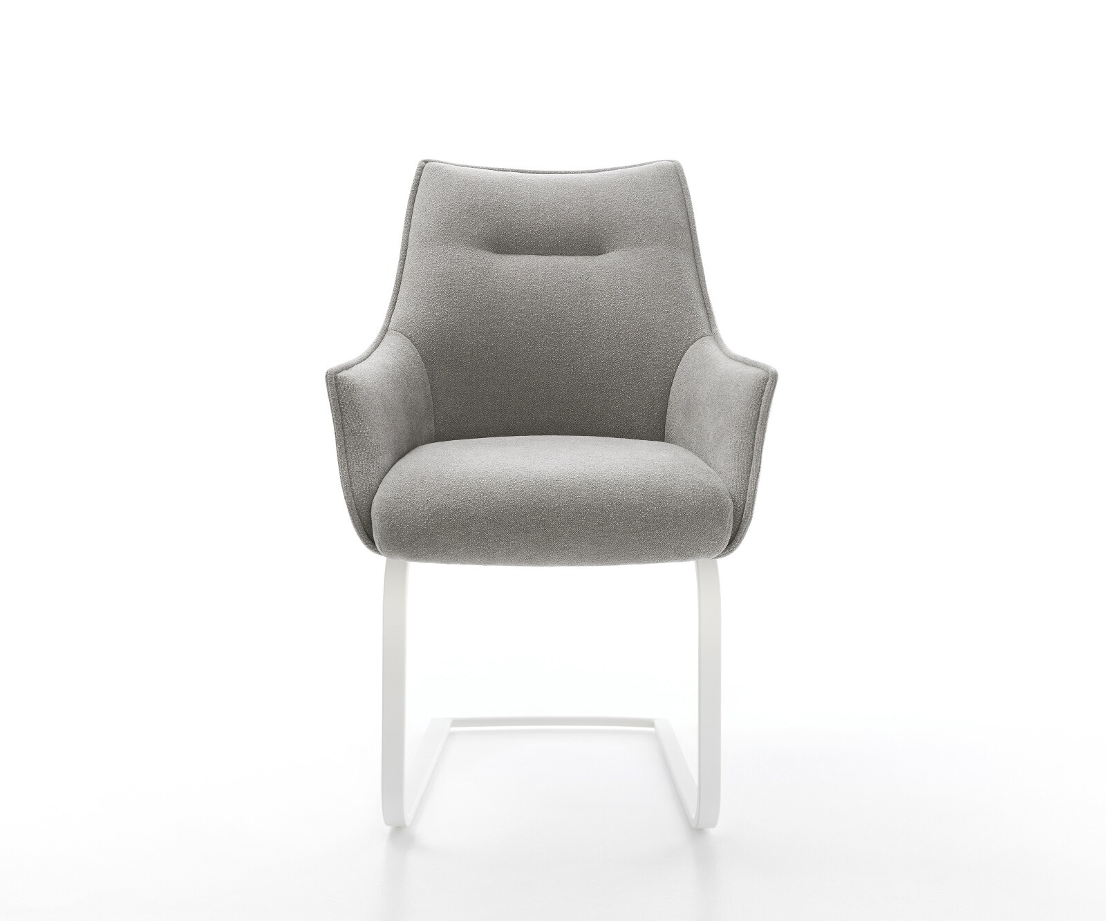 Стол с конзола Alja-Flex с подлакътници Текстурирана тъкан Soft Grey Стол с конзола плосък Бяло ядро с джобни пружини 2