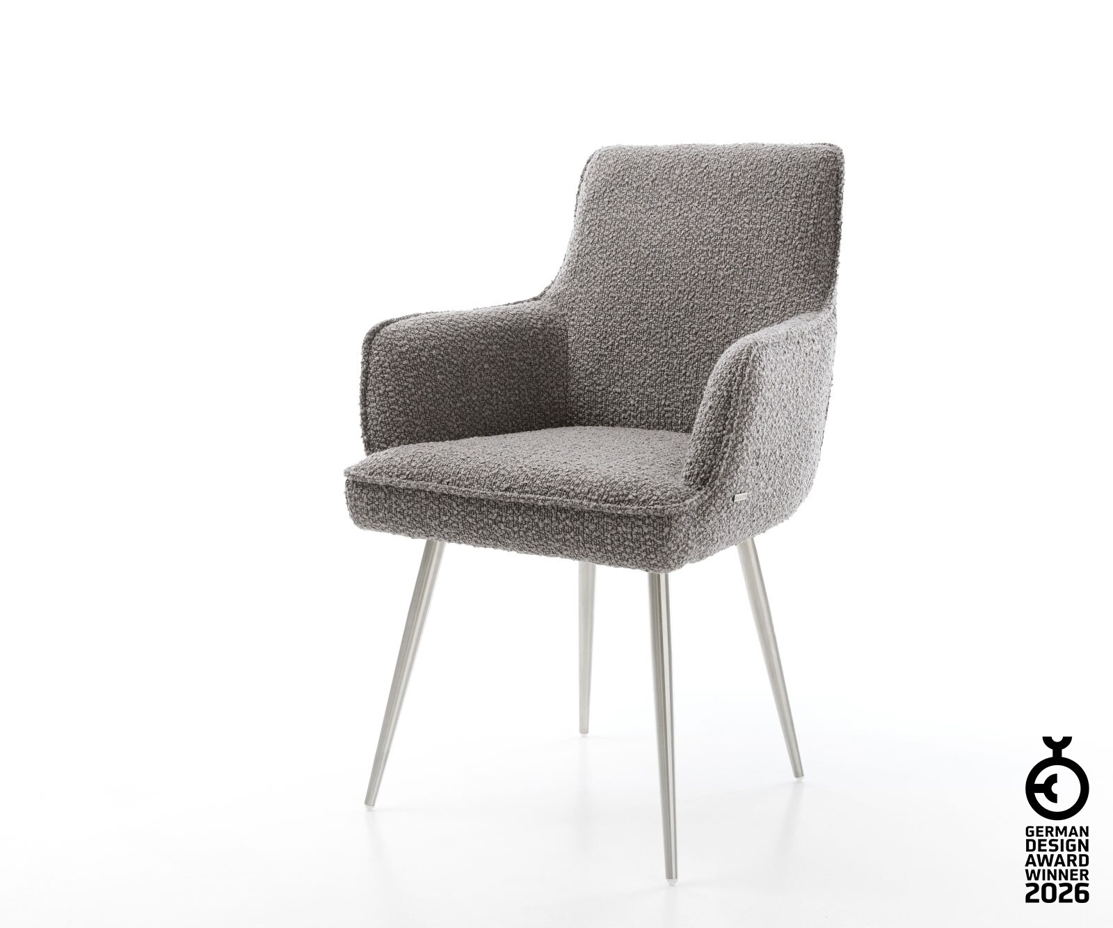 Стол Букле Сребристосив 4-крака Прави Неръждаема стомана Покет пружина Heira-Flex