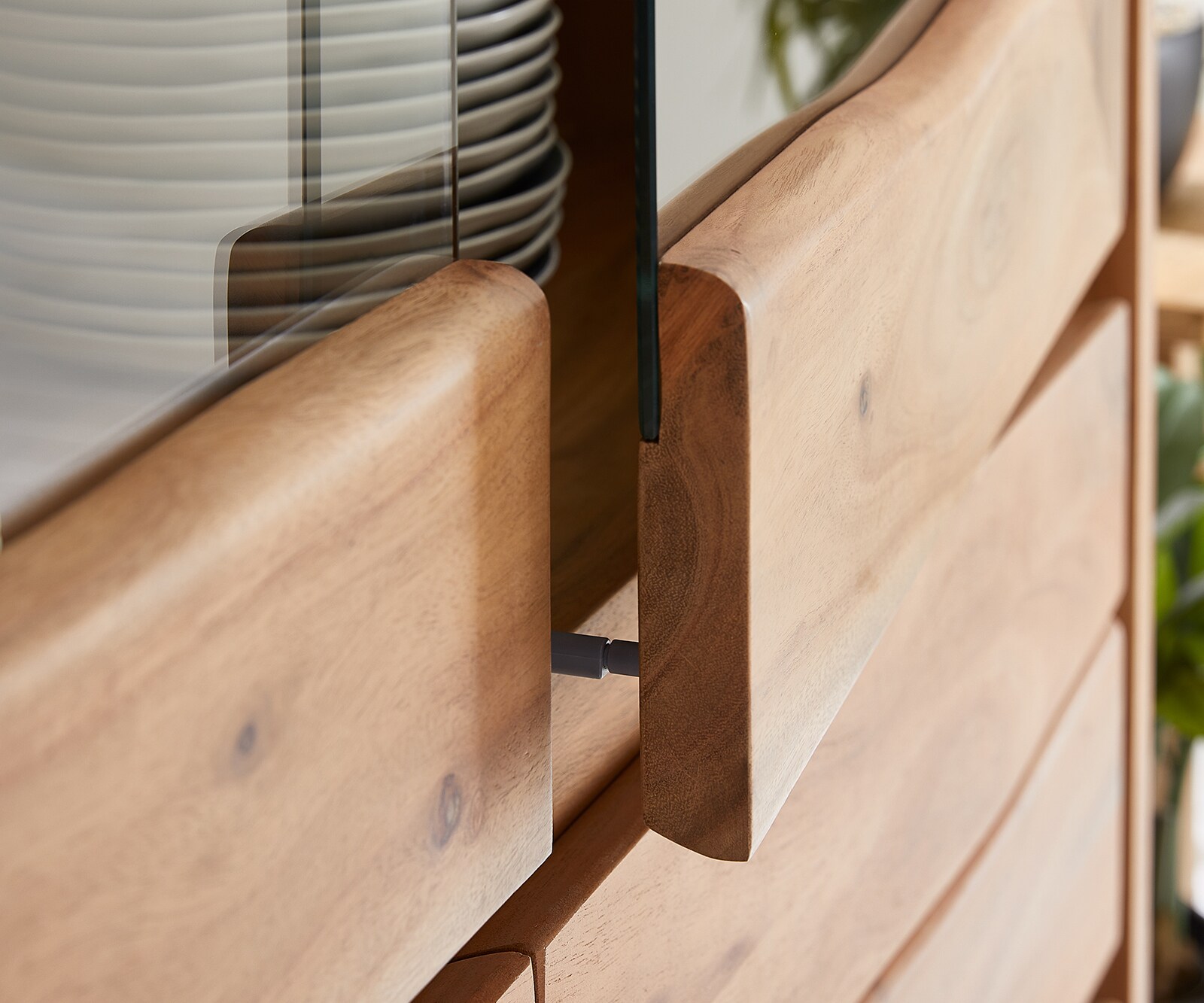  120x190 cm Акация Натурал прав ръб 2 Врати 4 Чекмеджета Масив Live-Edge 5