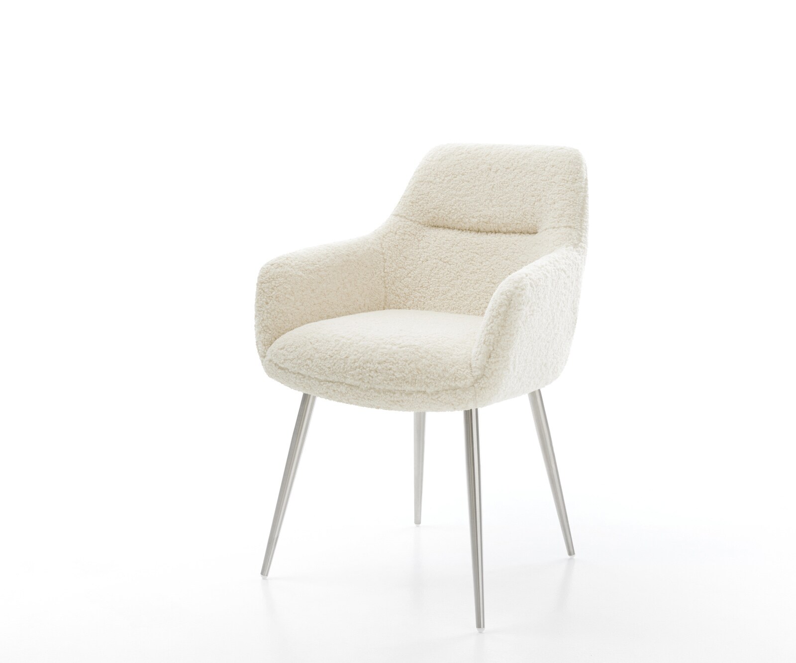 Стол за хранене Pejo-Flex teddy плат бежов 4-крака конусовидна сърцевина от джобни пружини от неръждаема стомана 1