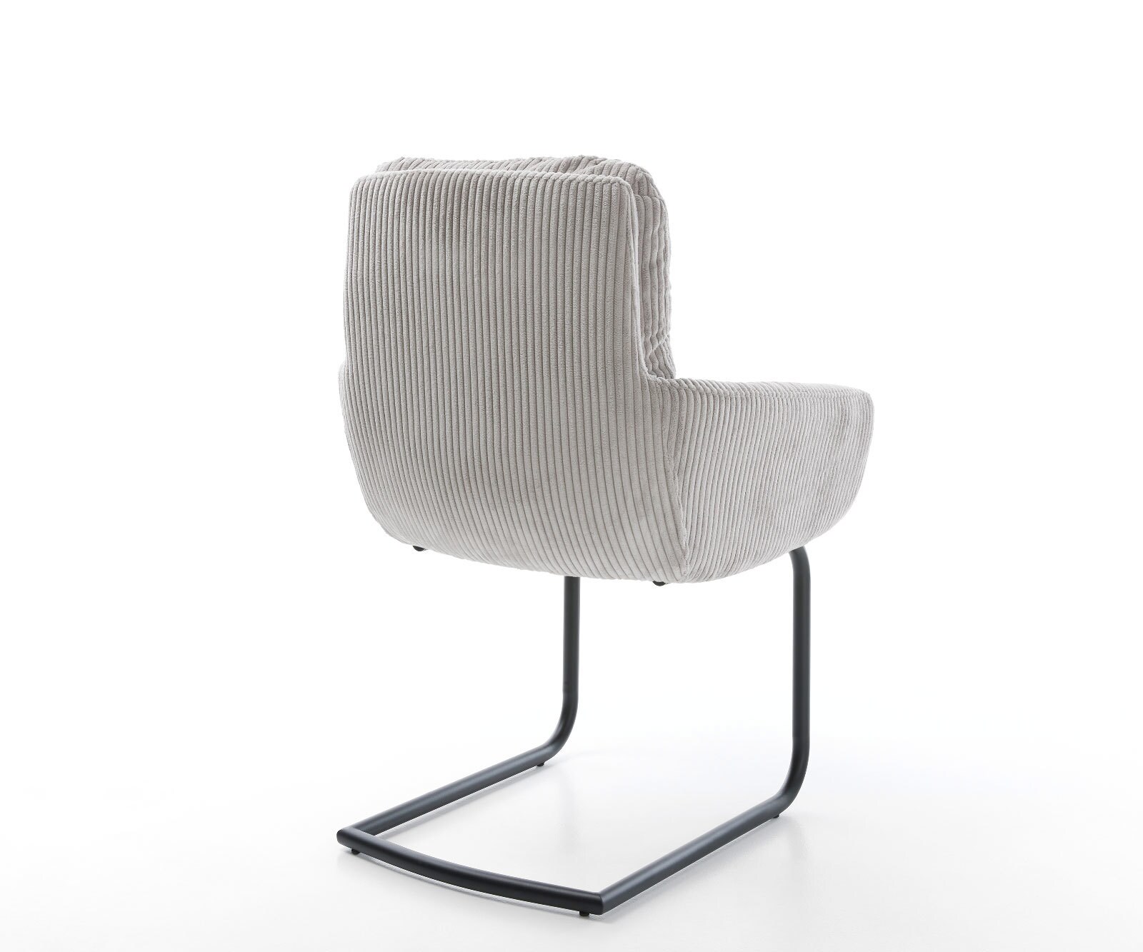 Люлеещ стол с подлакътници Корд Сребристо сив Конзолен крак кръгъл Черен Abelia-Flex 5