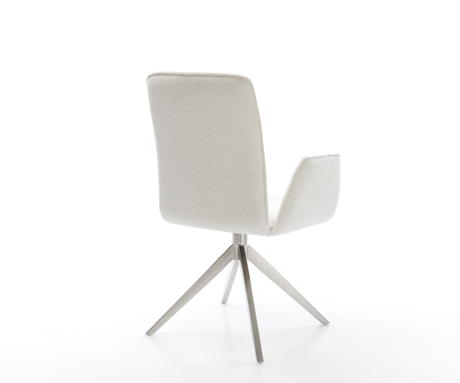 Въртящ се стол Vinja-Flex Bouclé Soft Beige Кръстосана рамка широка Неръждаема стомана Въртене на 360° Люлееща се функция 5