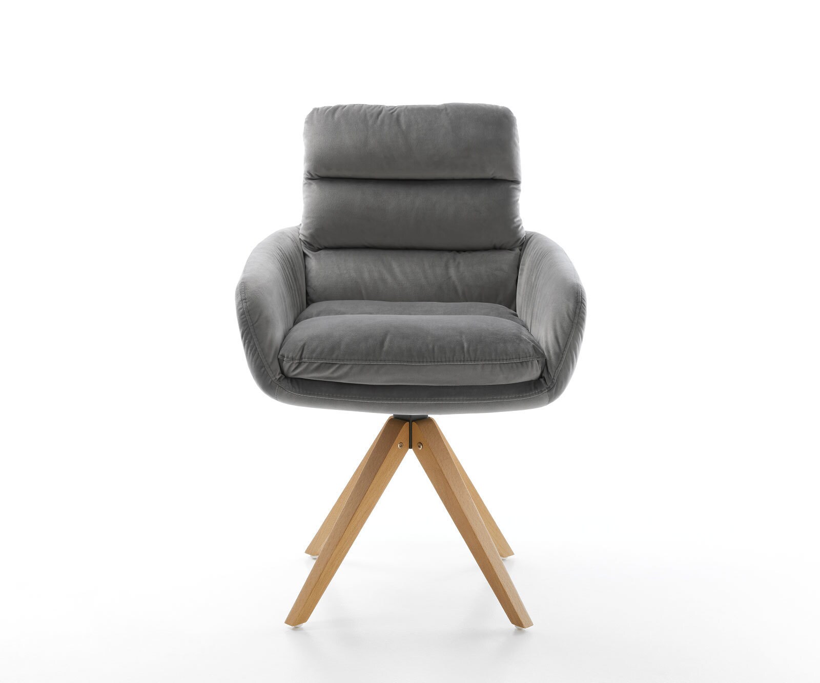 Врътящ се стол с подлакътници Кадифе Сив Дървена рамка  180° въртящ се Abelia-Flex 1 Врътящ се стол с подлакътници Кадифе Сив Дървена рамка  180° въртящ се Abelia-Flex 1