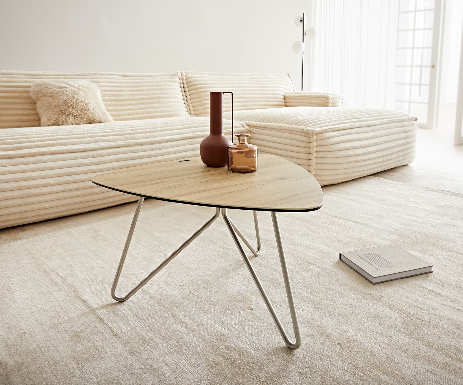 Холна маса 65x65 cm Керамика Laminam® Sabbia Дъбов цвят Метални огънати крака, кръгли Неръждаема стомана Ekrem Холна маса 65x65 cm Керамика Laminam® Sabbia Дъбов цвят Метални огънати крака, кръгли Неръждаема стомана Ekrem