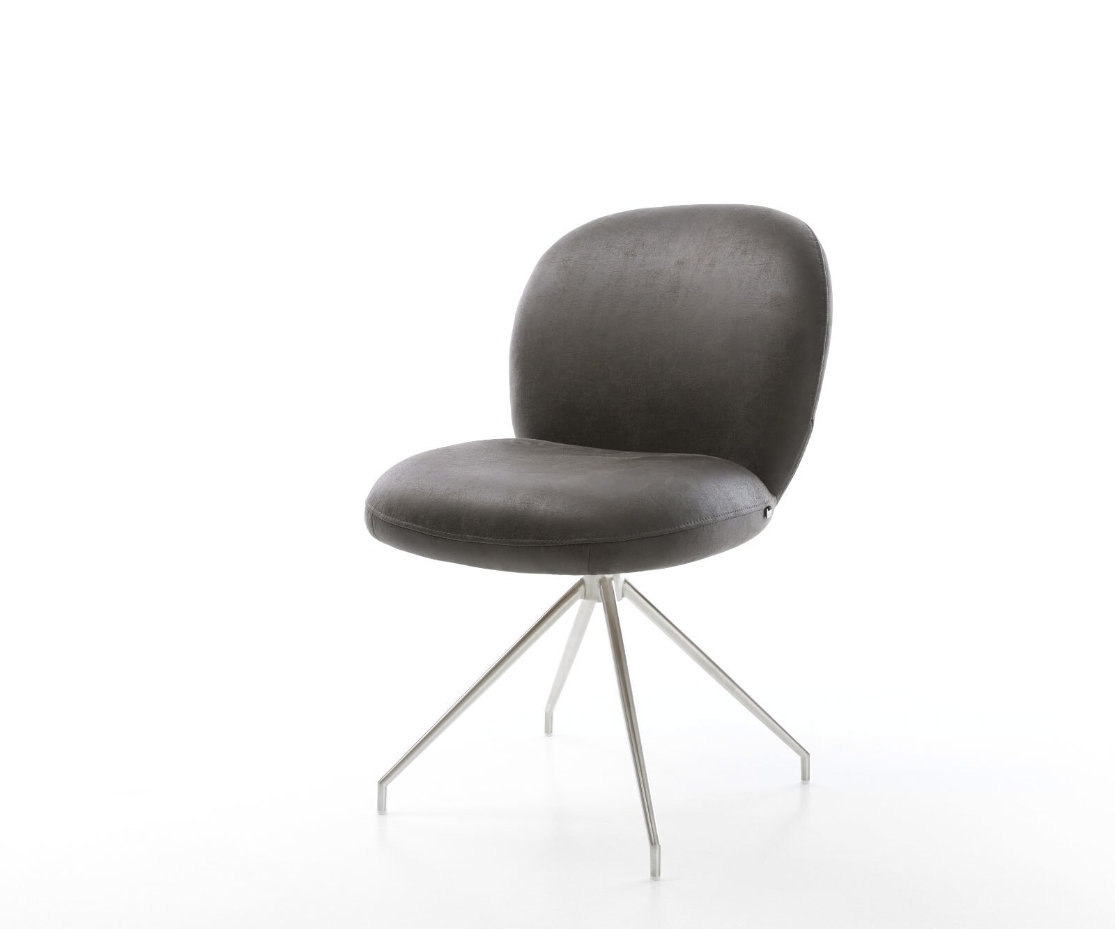 Врътящ се стол Антрацит Винтидж Конус крак кръгъл Неръждаема стомана 180° въртящ се Покет пружина Nube-Flex Врътящ се стол Антрацит Винтидж Конус крак кръгъл Неръждаема стомана 180° въртящ се Покет пружина Nube-Flex