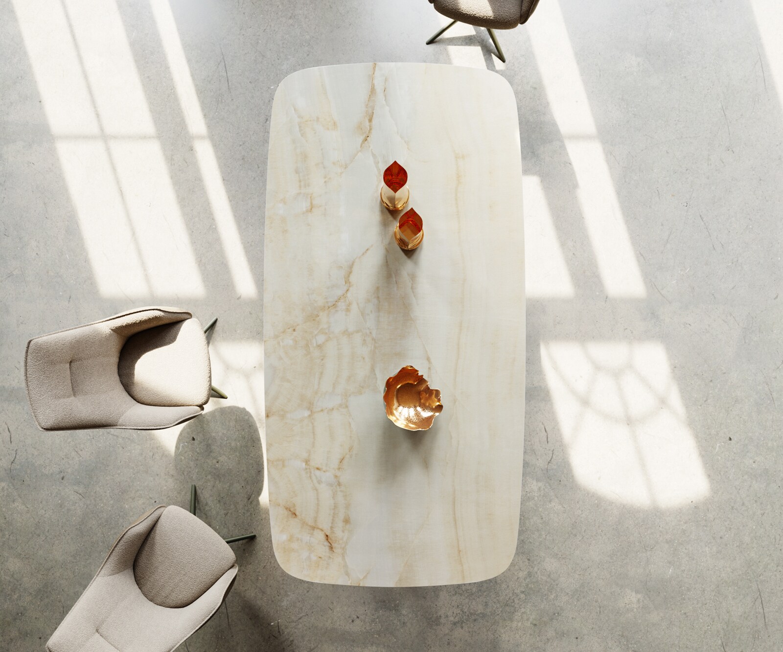 Edge Boot трапезна маса 240x120 керамика Iris FMG Onice Oro Cono Metallic Gold 3