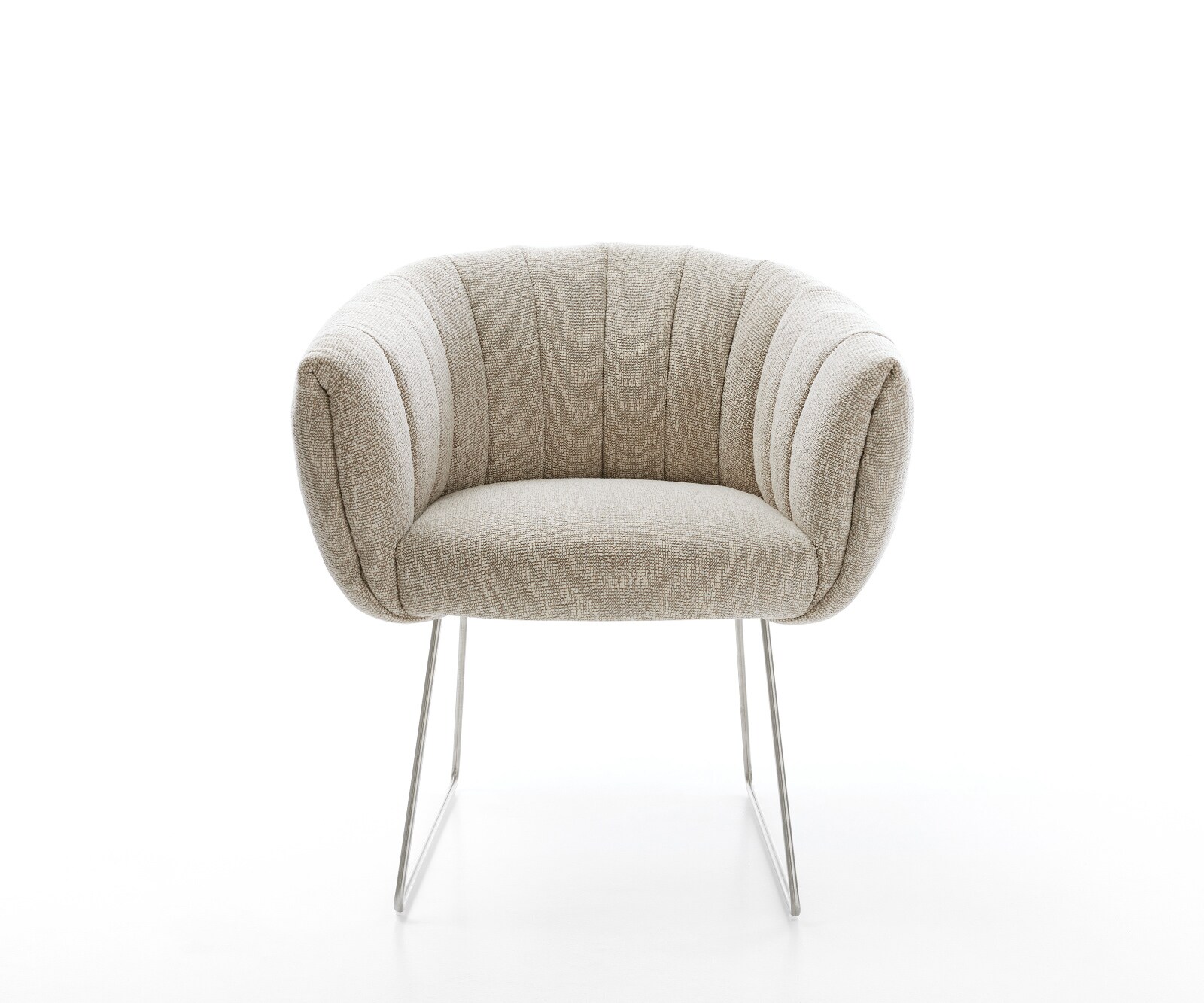 Трапезен стол Jada-Flex, Светлокафяво, Основа от неръждаема стомана с джобни пружини 1