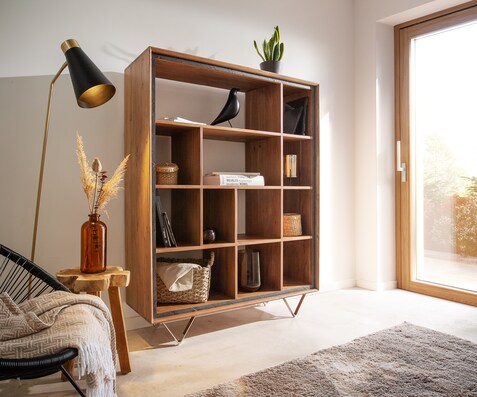 Висок шкаф 115x150 Акация Натурал 12 Отделения каменен фурнир V-Крак Stonegrace