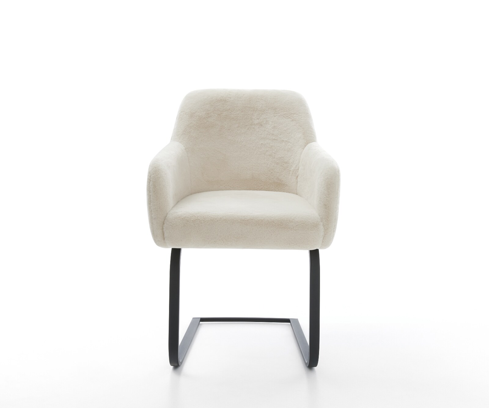 Конзолен стол Greg-Flex плюшен кремаво-бял конзолен стол плосък черен джоб пружинна сърцевина 1