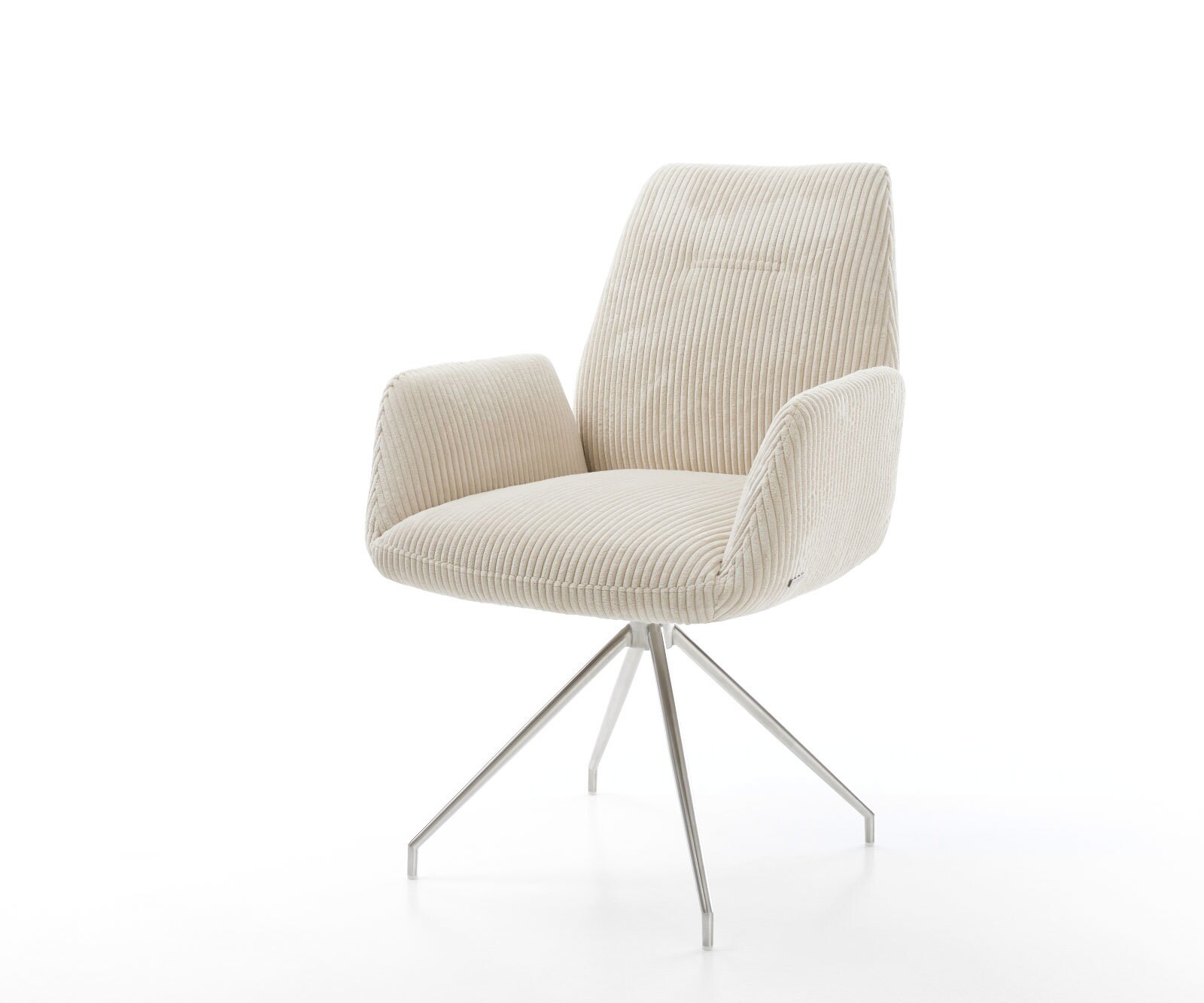 Врътящ се стол Корд Бежов Конус крак кръгъл Неръждаема стомана 180° въртящ се Zoa-Flex