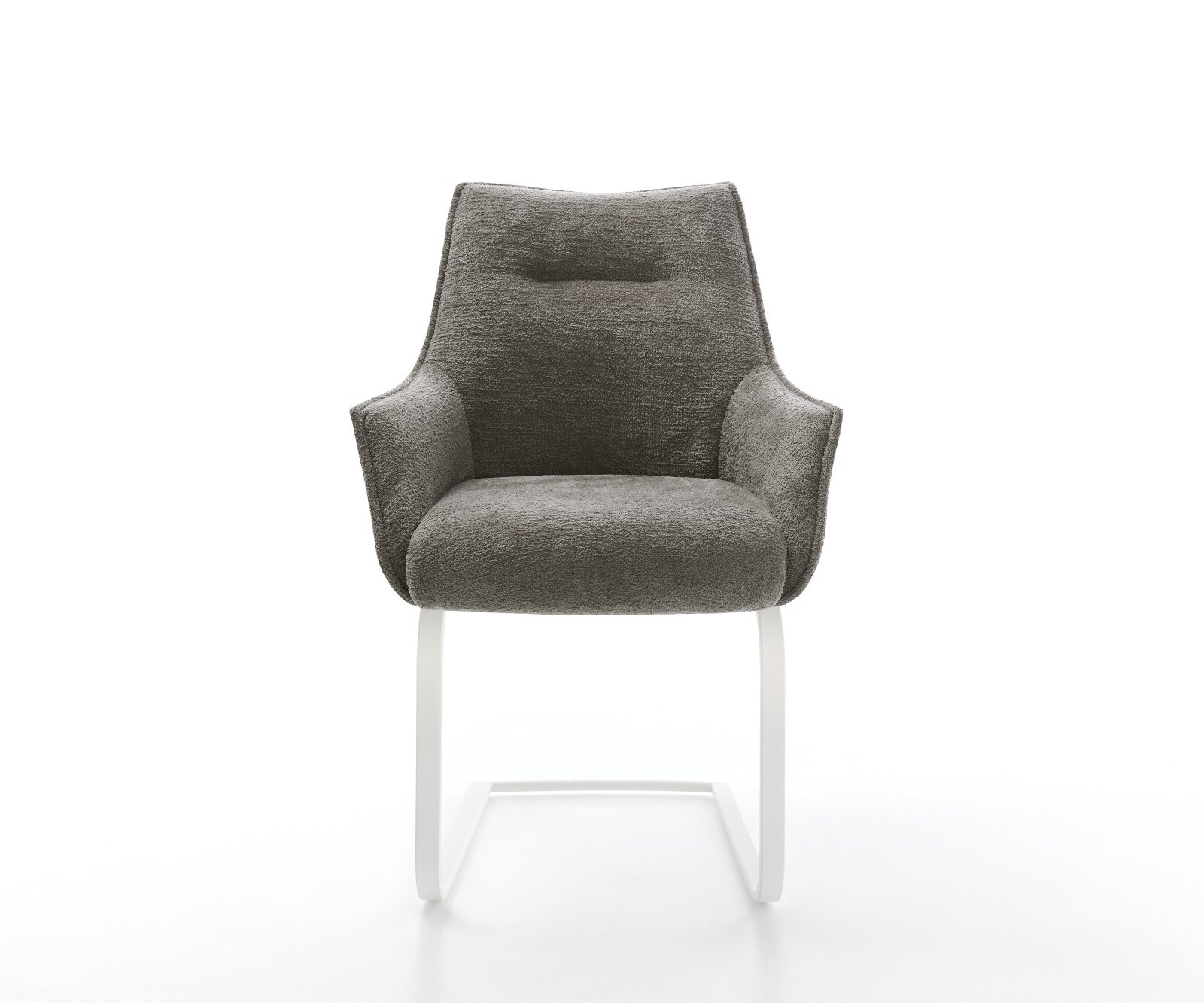 Стол с конзола Alja-Flex с подлакътници Bouclé Soft Mud Стол с конзола плосък White Pocket spring core 2