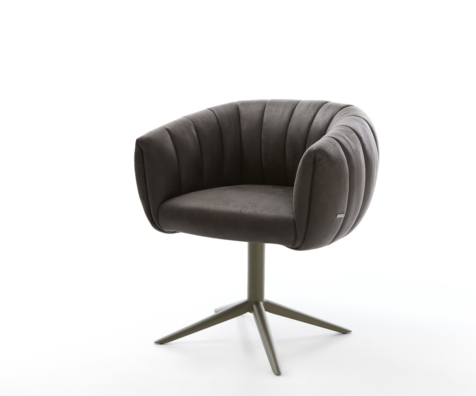 Въртящ се стол Jada-Flex микрофибър антрацит винтидж база ефект покритие титан 360° въртяща се люлееща се функция сърцевина от джобни пружини