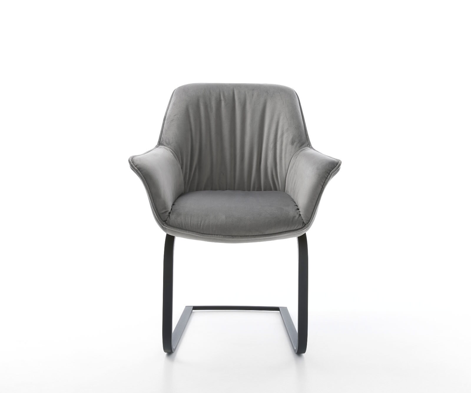 Люлеещ стол с подлакътници Кадифе Сив Конзолен крак плосък Черен Keila-Flex 2