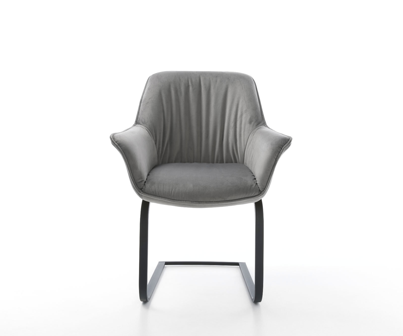 Люлеещ стол с подлакътници Кадифе Сив Конзолен крак плосък Черен Keila-Flex 2