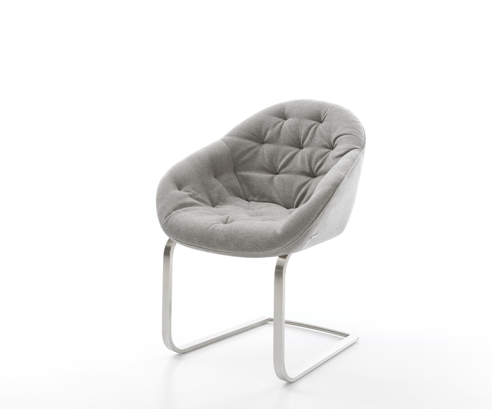 Gaio-Flex конзолен стол текстуриран плат меко сиво конзолен стол плосък неръждаема стомана 1