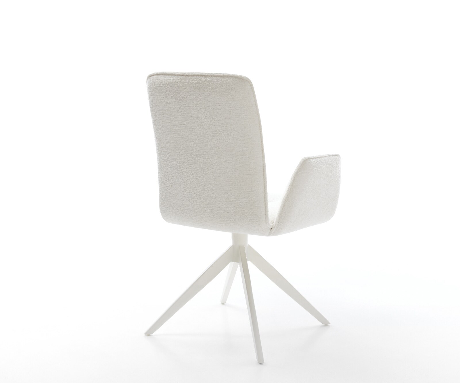 Въртящ се стол Vinja-Flex Bouclé Soft Beige Кръстосана рамка широка Бяла 360° въртене Люлееща се функция 5