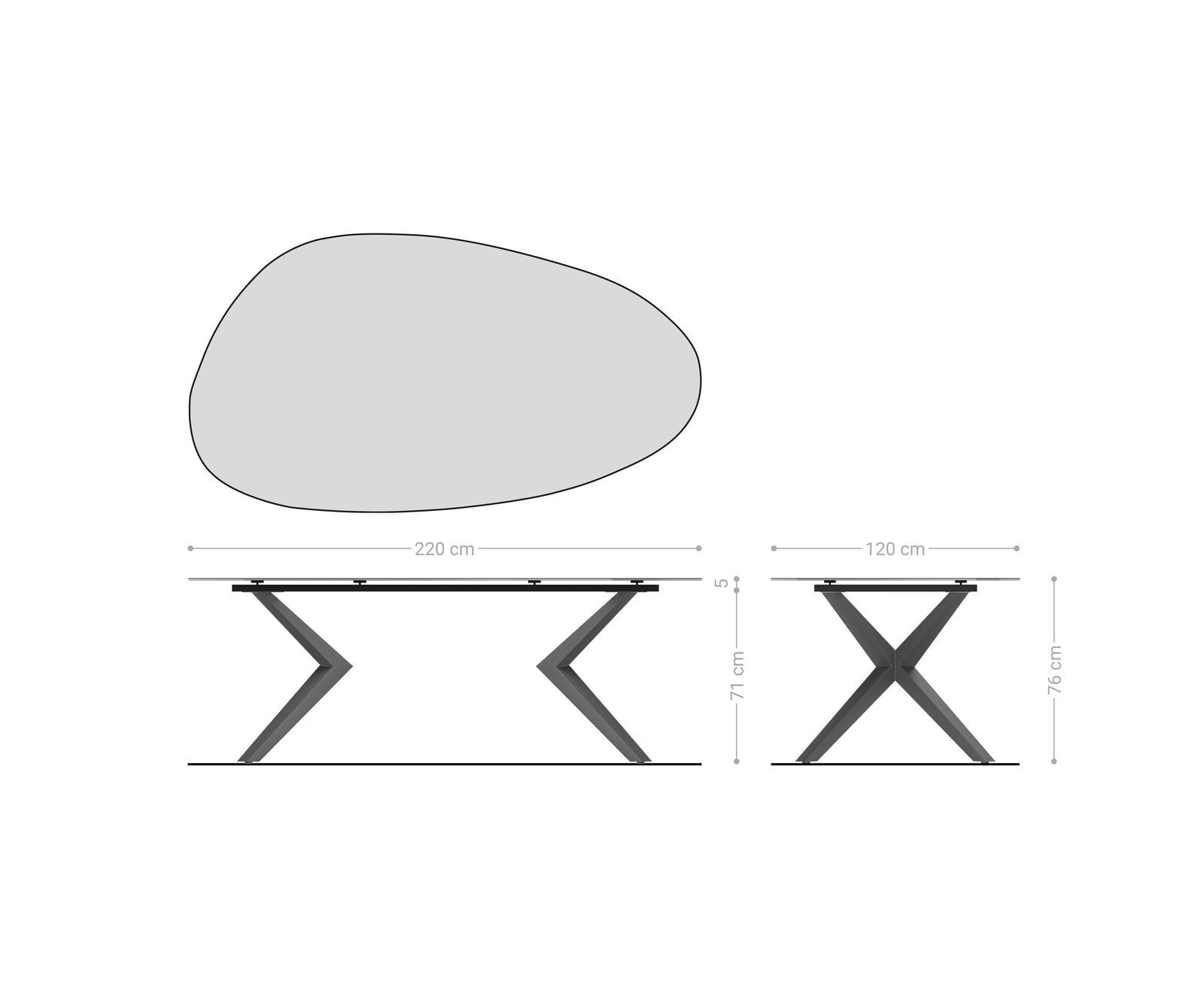 Трапезна маса Edge керамика овал 8
