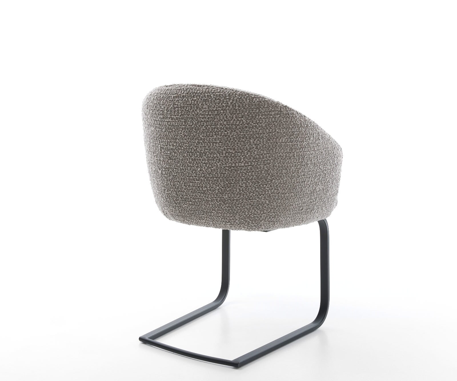 Люлеещ стол с подлакътници Букле Сребристо сив Конзолен крак плосък Черен Покет пружина Caja-Flex 5