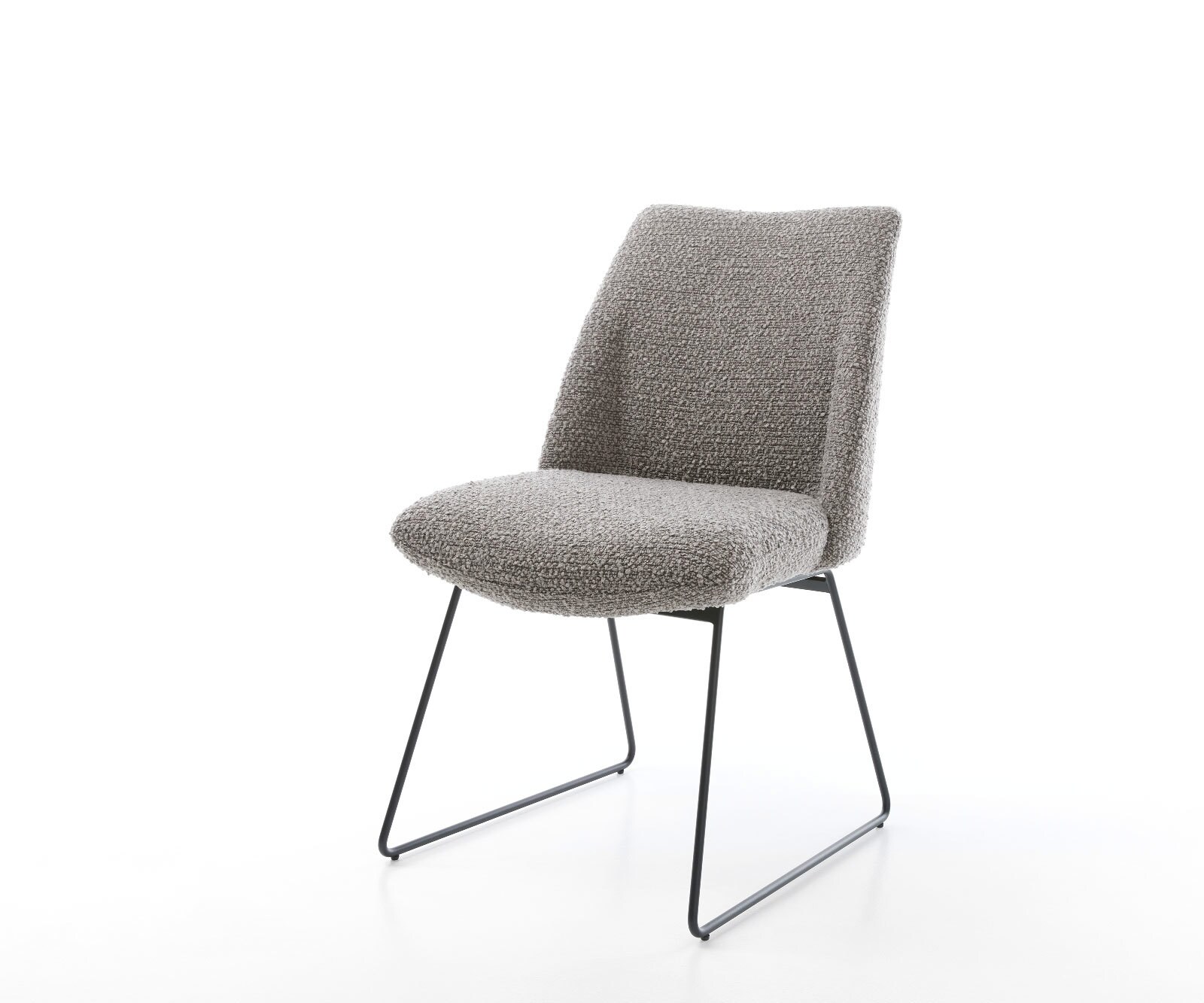 Трапезен стол Букле СребристСив Извити крака Черен Покет пружина Elso-Flex 1