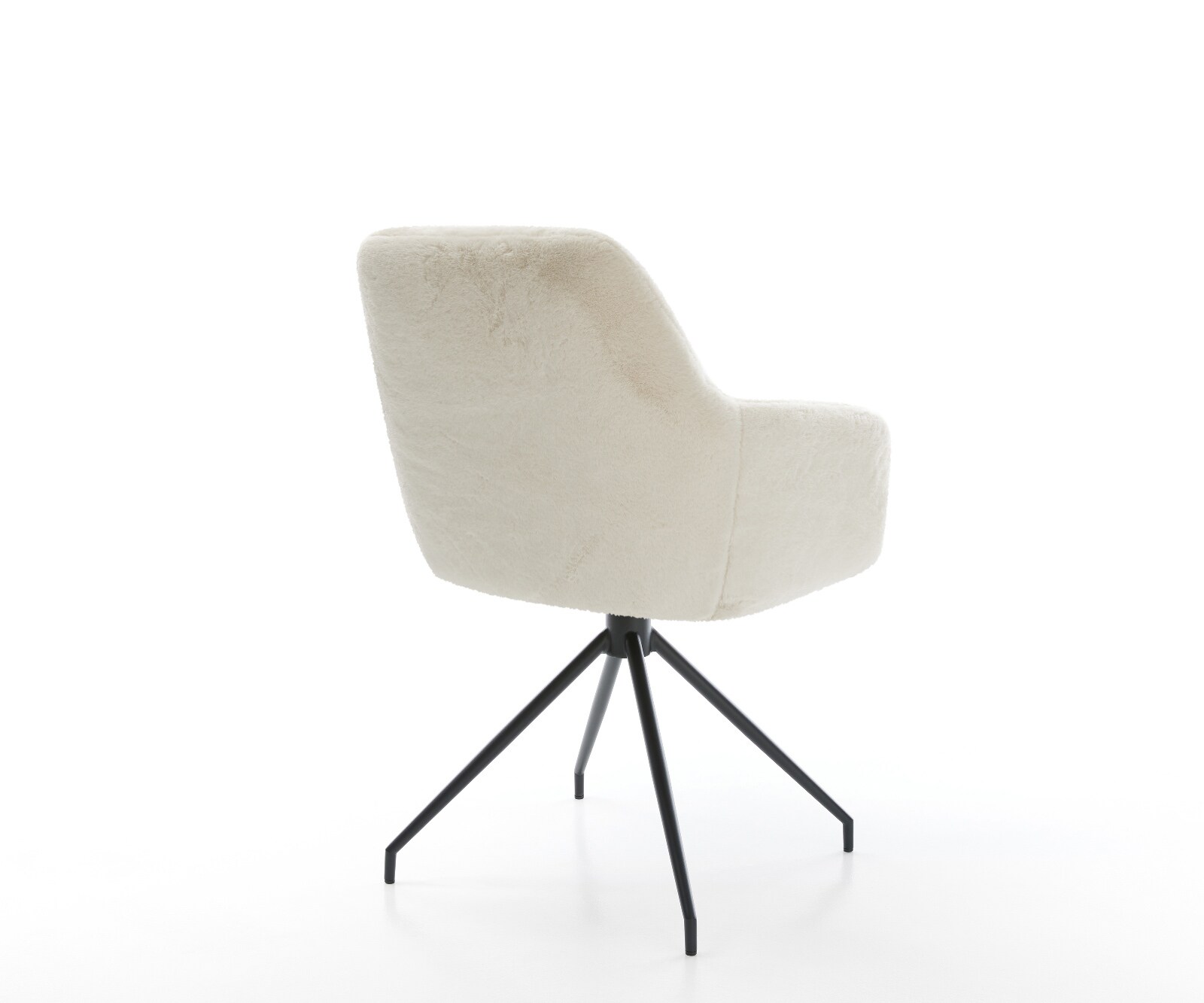 Стол за хранене Pejo-Flex плюшена кремаво-бяла кръстосана рамка с конична сърцевина от черни джобни пружини 5