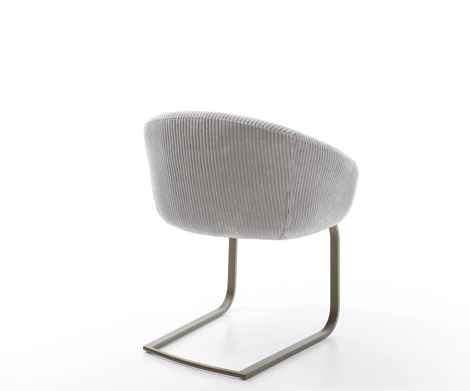 Люлеещ стол с подлакътници Корд Сребристо сив Конзолен крак плосък  Титан Покет пружина Vinka-Flex 5