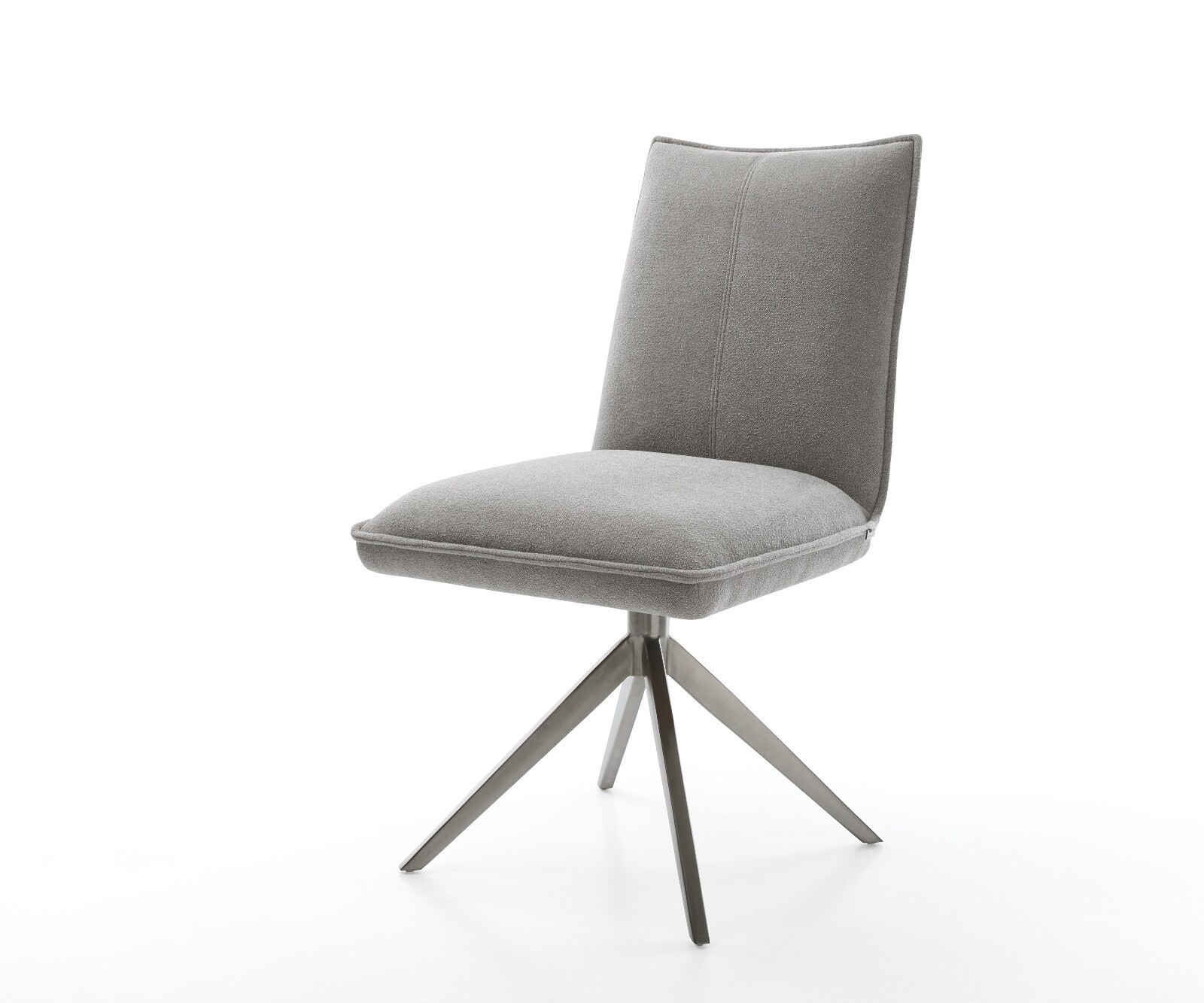 Въртящ се стол Lelio-Flex текстурирана тъкан меко сиво кръстосана рамка широк графит 360° въртяща се люлееща се функция сърцевина от джобни пружини 1