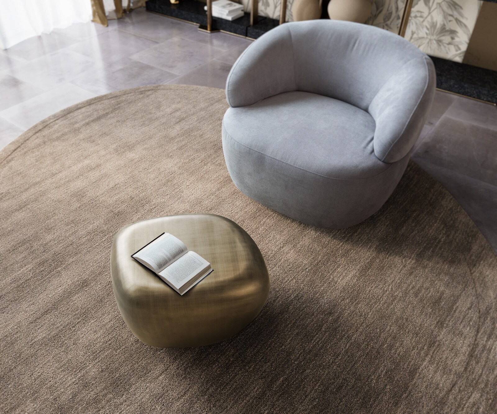 Масичка за кафе Caramia 65x55 cm, златист металик 1