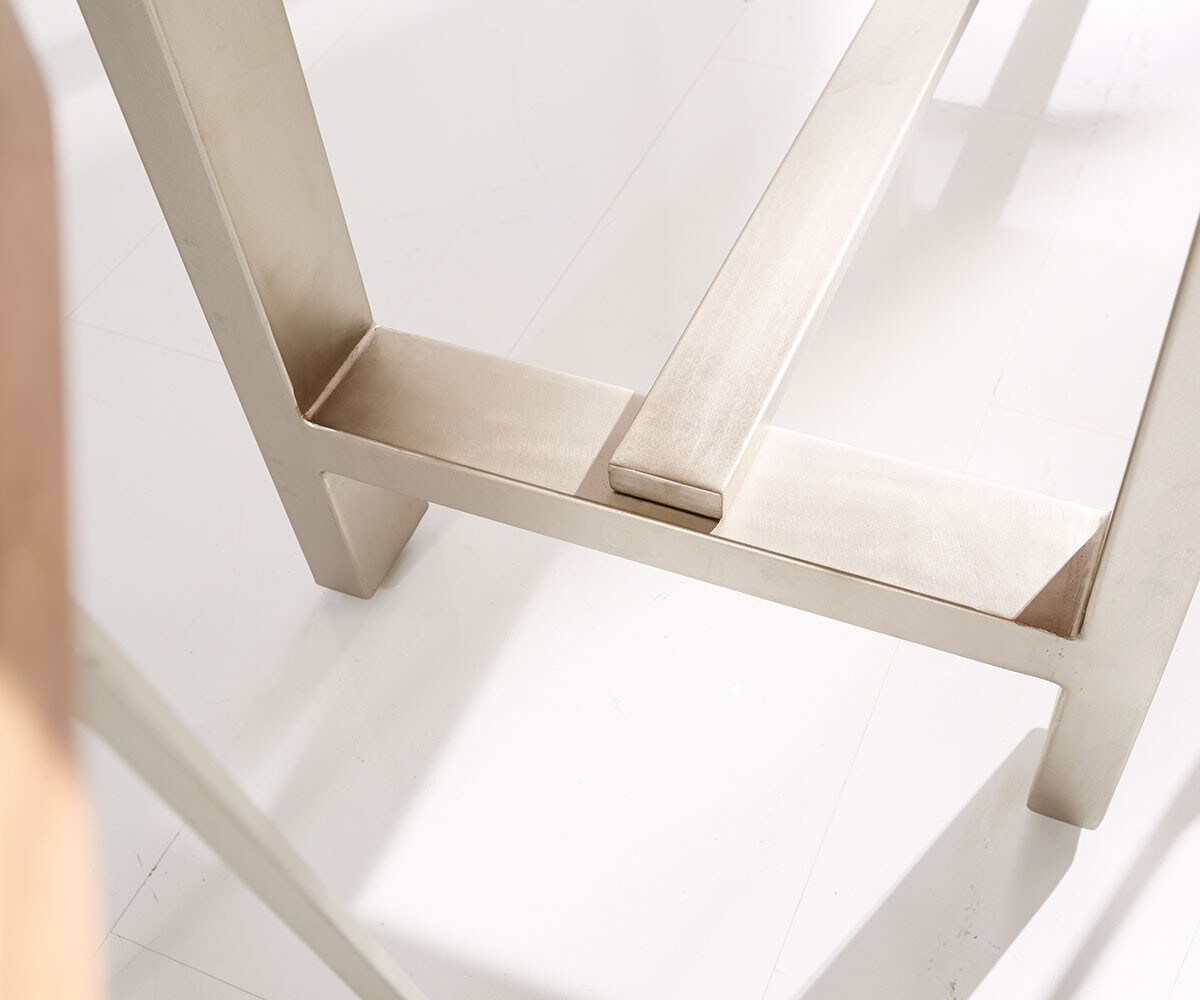 Бар маса 165x60 cm акациево кафяво с Метална рамка Блок 5