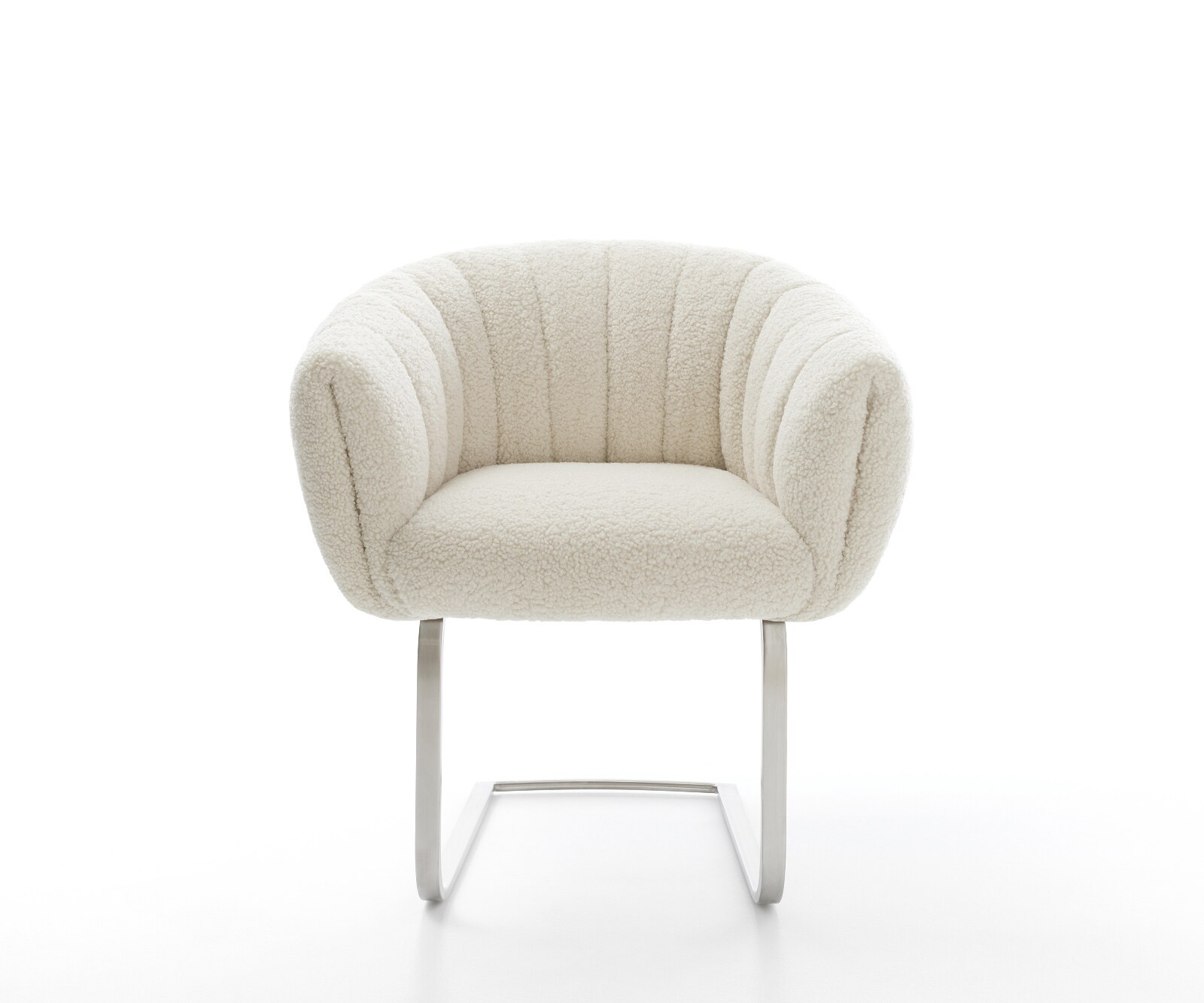 Конзолен стол Jada-Flex, teddy плат бежов, конзолен стол плосък, джоб пружина сърцевина от неръждаема стомана 1