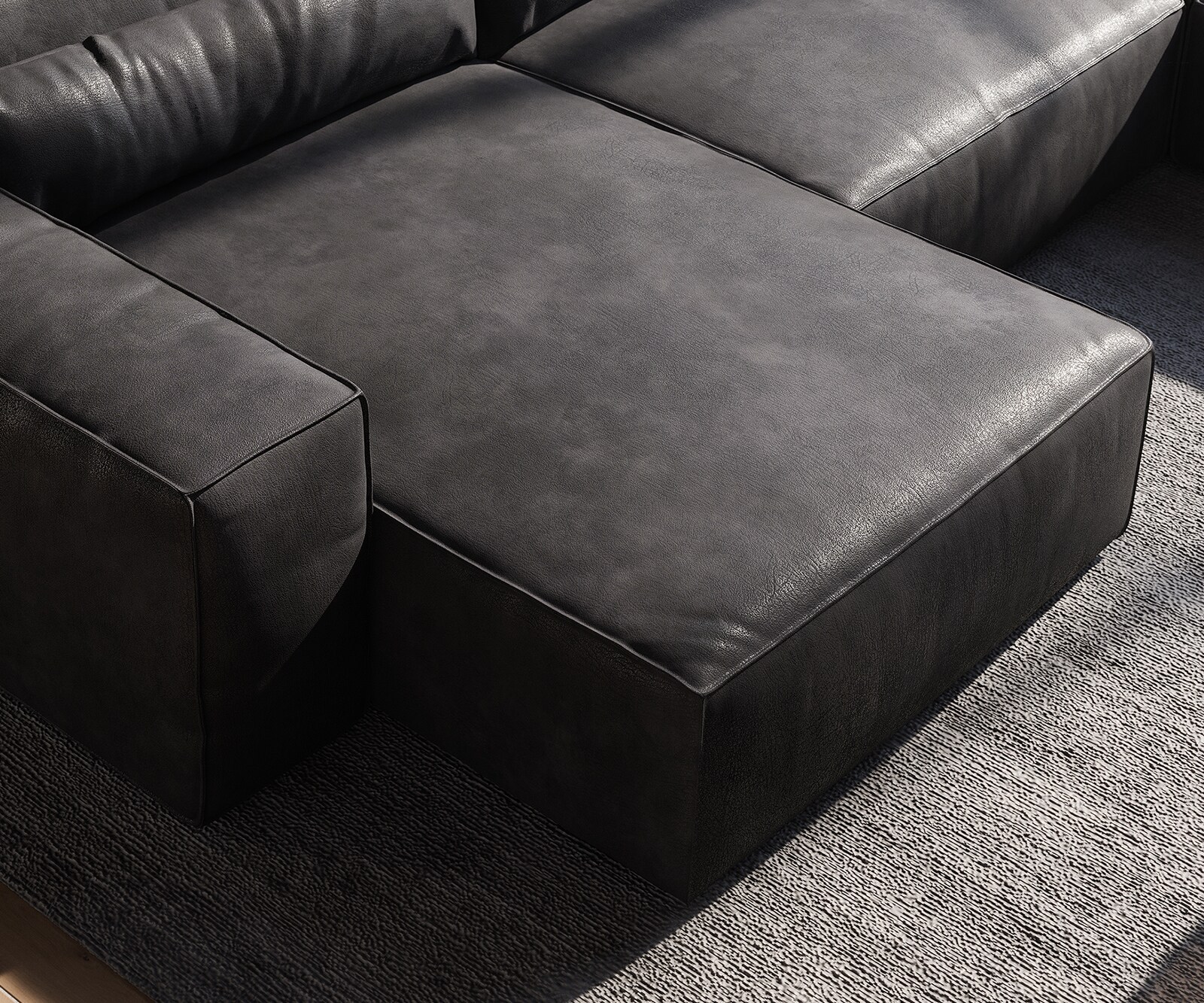  L 330x230 cm Имитация на кожа Винтидж Антрацит Лежанка вариации Sirpio 6