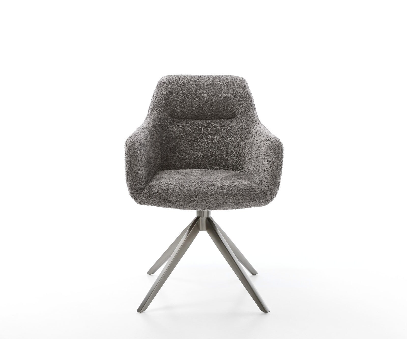 Въртящ се стол Pejo-Flex Bouclé сив Кръстосана рамка широка графит Въртене на 360° Люлееща се функция Ядро от джобни пружини 2