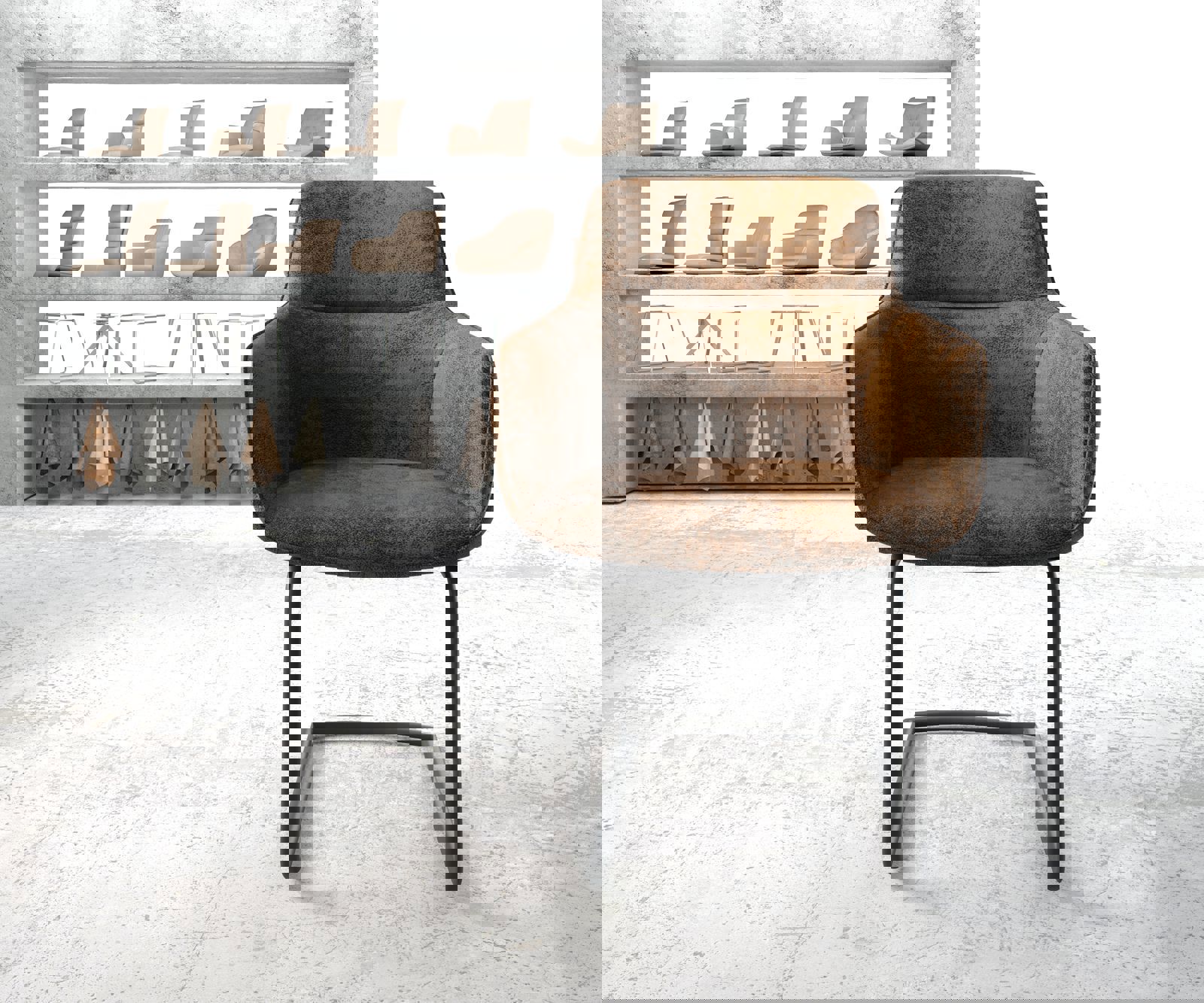 Въртящ се стол Pejo-Flex кафяв античен конзолен кръгъл черен 1