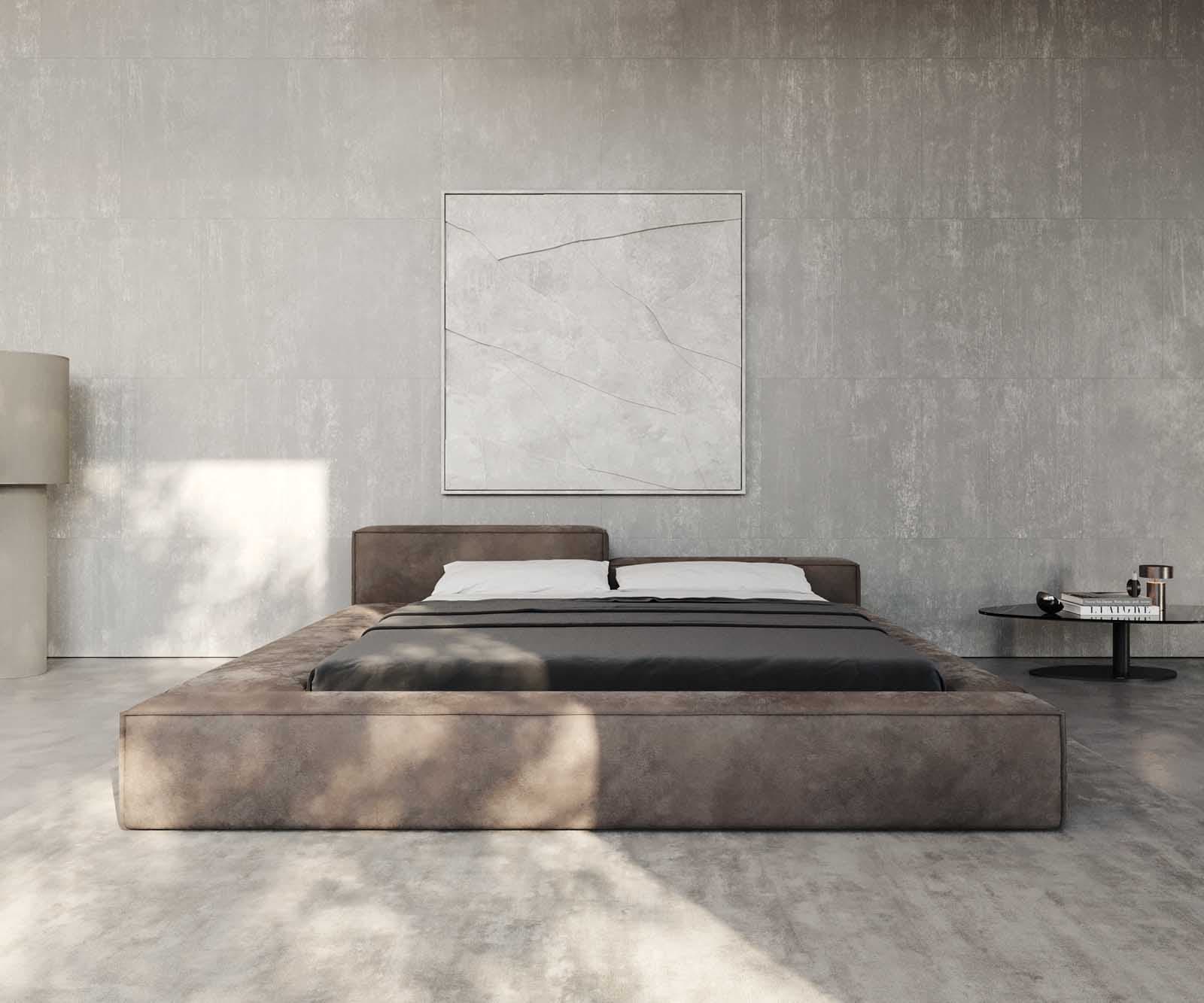 Тапицирано легло Kalinea 180x200 cm от микрофибър сив 1 Тапицирано легло Kalinea 180x200 cm от микрофибър сив 1