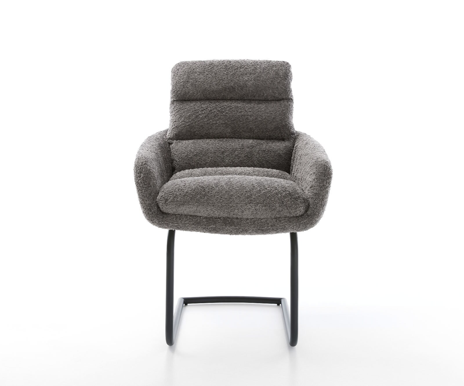 Люлеещ стол с подлакътници Букле Сив Конзолен крак кръгъл Черен Abelia-Flex 1