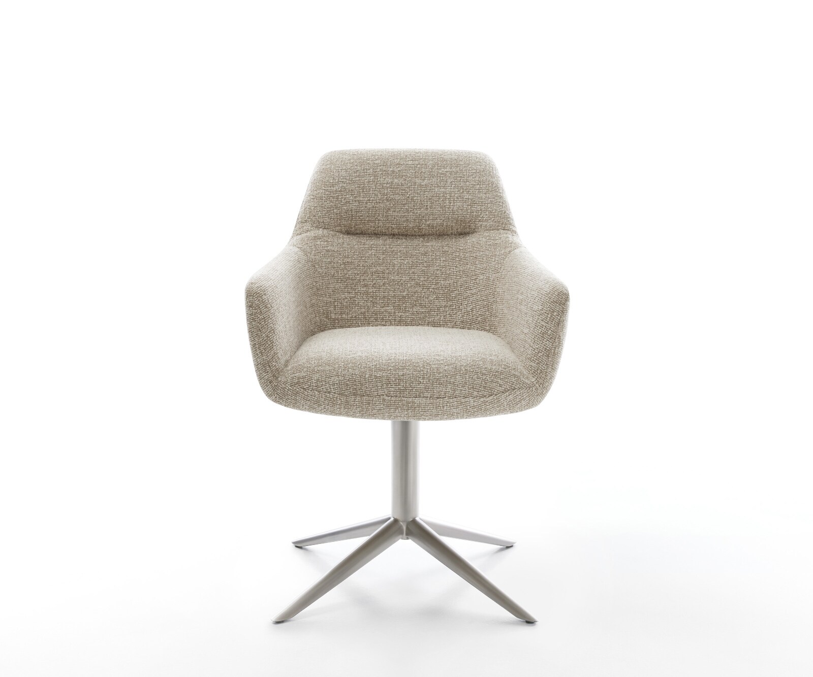 Въртящ се стол Pejo-Flex Тъкан Soft Beige Основа от неръждаема стомана Завъртане на 360° Люлееща се функция Ядро от джобни пружини 2