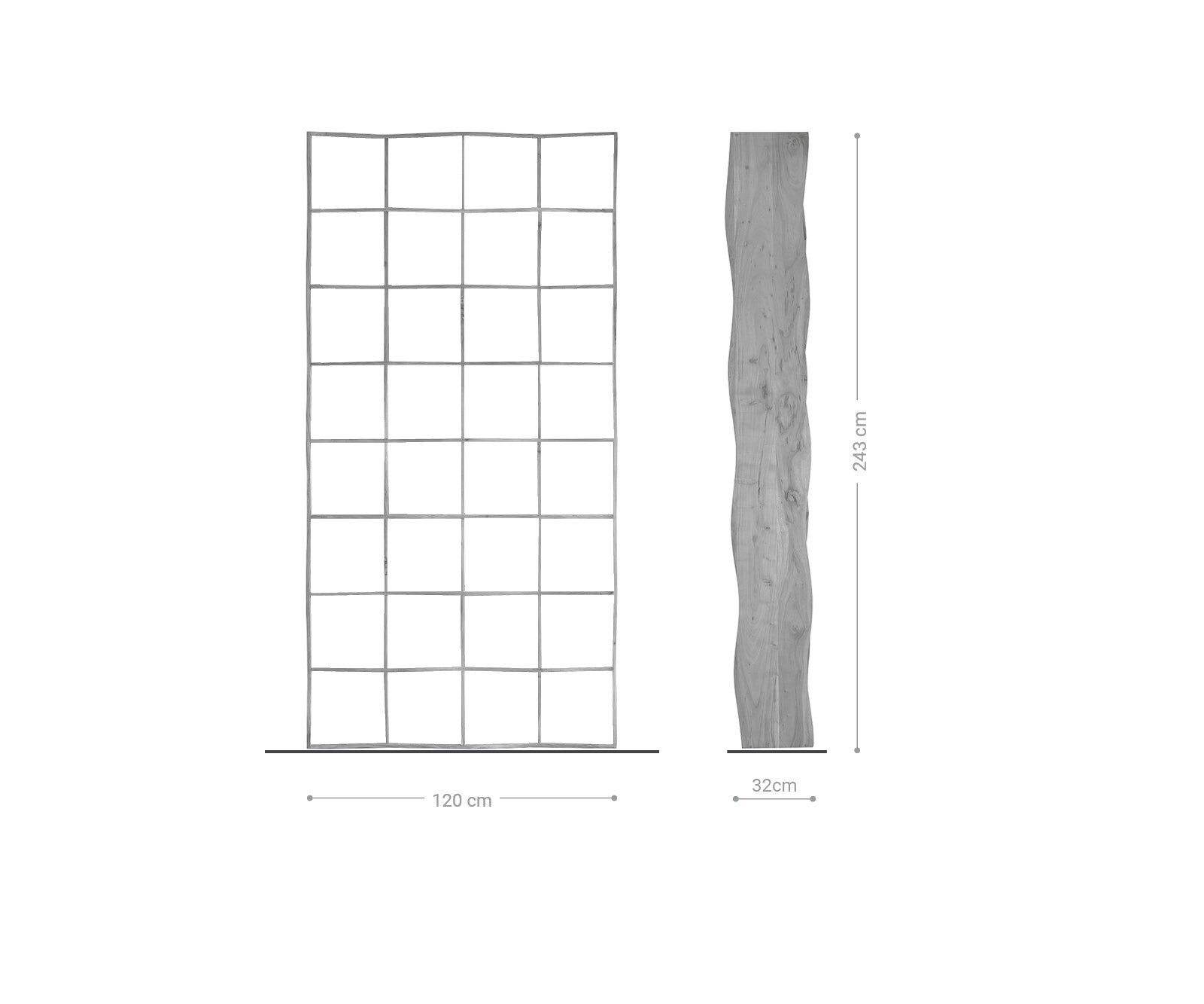 Етажерка 240x120 cm Акация Натур Масив Live-Edge 6