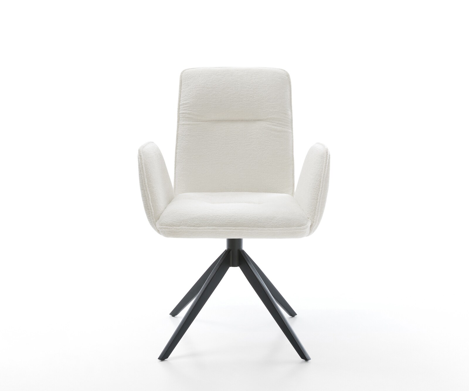 Въртящ се стол Vinja-Flex Bouclé Soft Beige Кръстосана рамка широка Черно 360° въртене Люлееща се функция 2