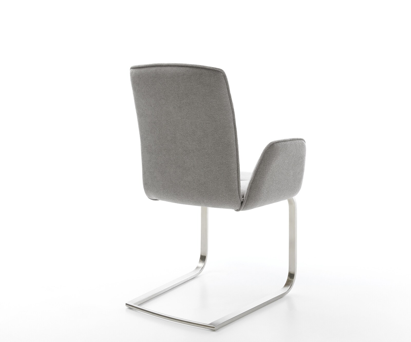 Конзолен стол Vinja-Flex текстурирана тъкан меко сиво конзолен стол плосък от неръждаема стомана 5