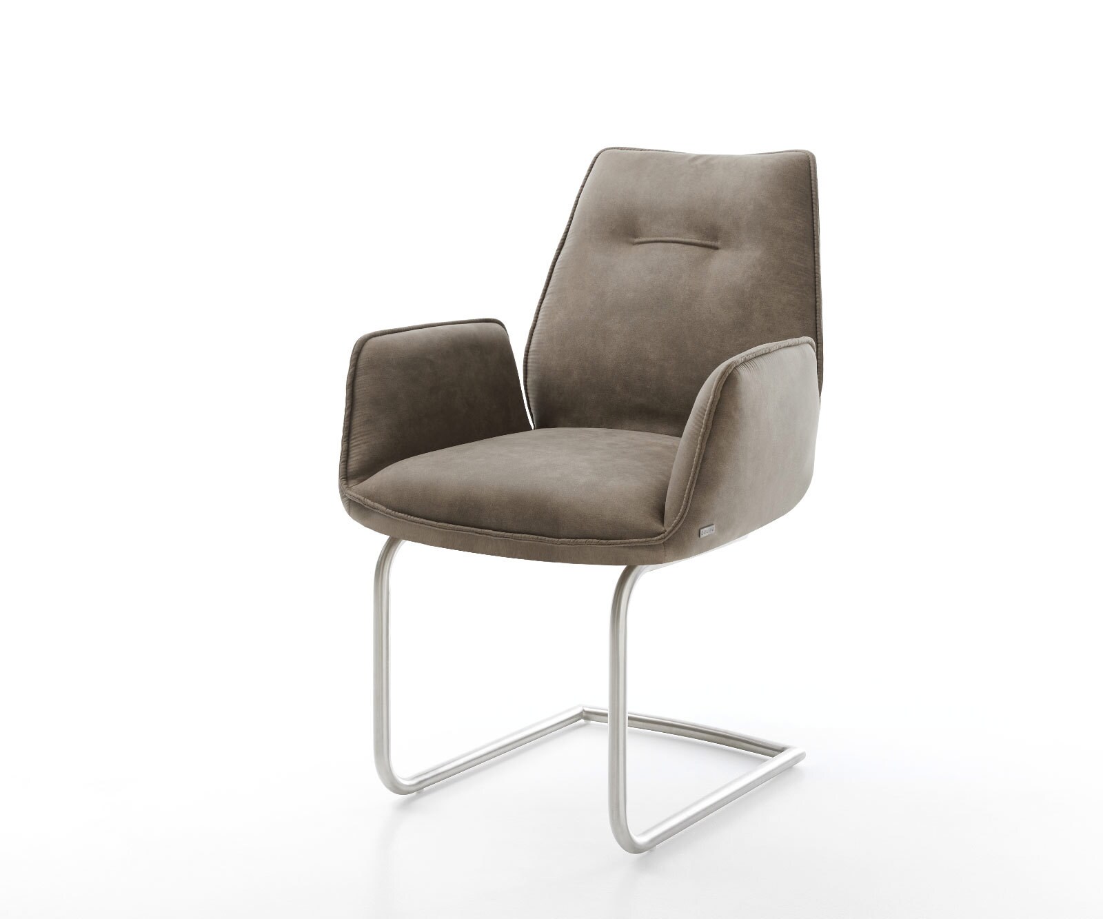 Люлеещ стол Таупе Винтидж Конзолен крак кръгъл Неръждаема стомана Zoa-Flex 1