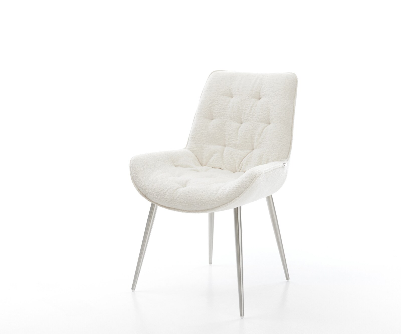 Трапезен стол Taimi-Flex Bouclé Soft Beige 4-футов конусовиден от неръждаема стомана