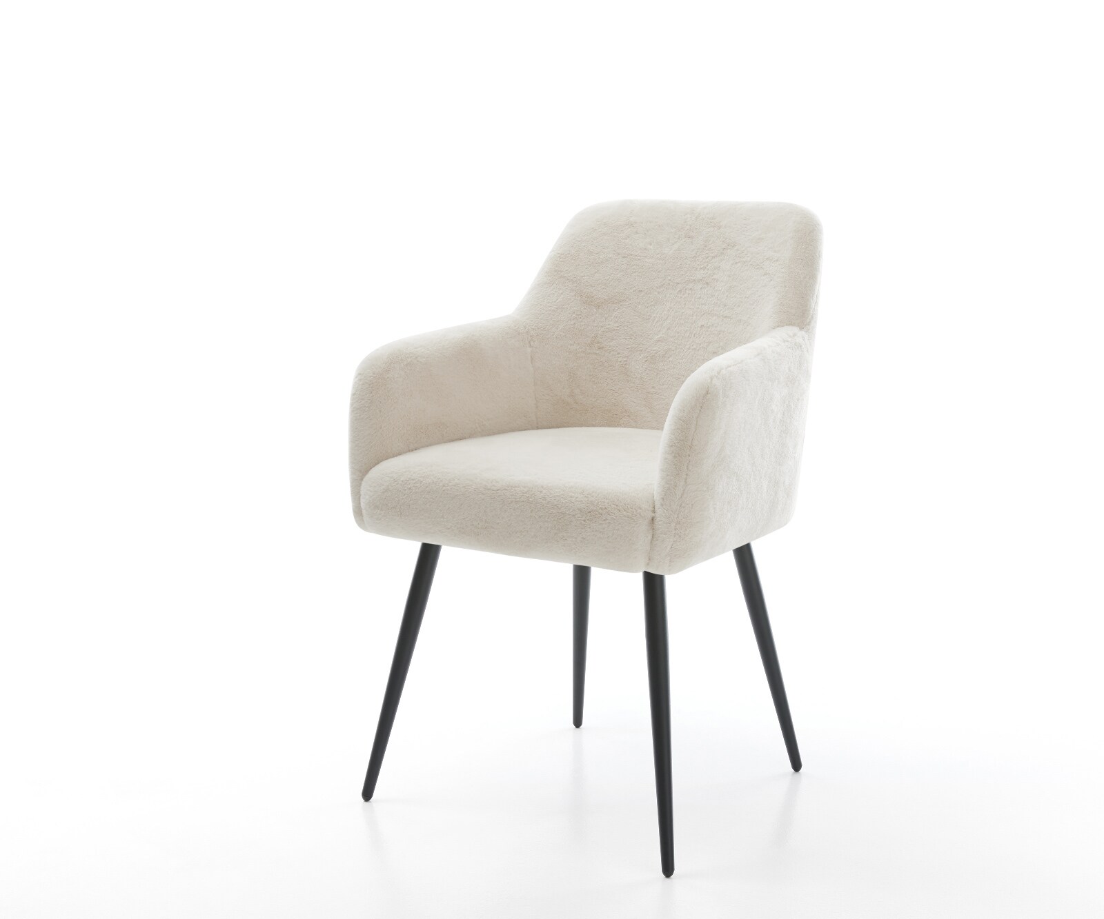 Трапезен стол Greg-Flex, плюшен кремаво-бял плат, 4-футова конусовидна сърцевина от джобни пружини 1