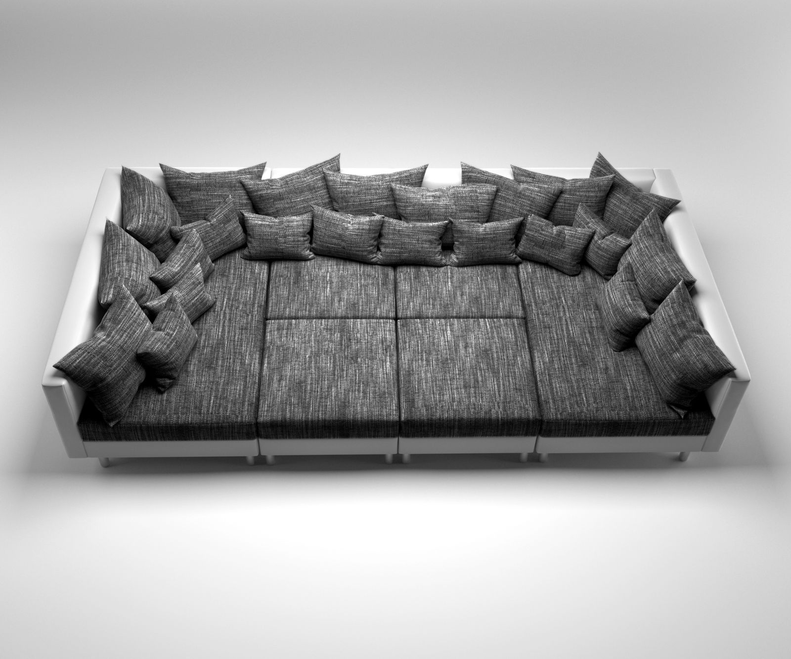 Жив пейзаж Светлосива модулна текстурирана тъкан Табуретка Clovis 9