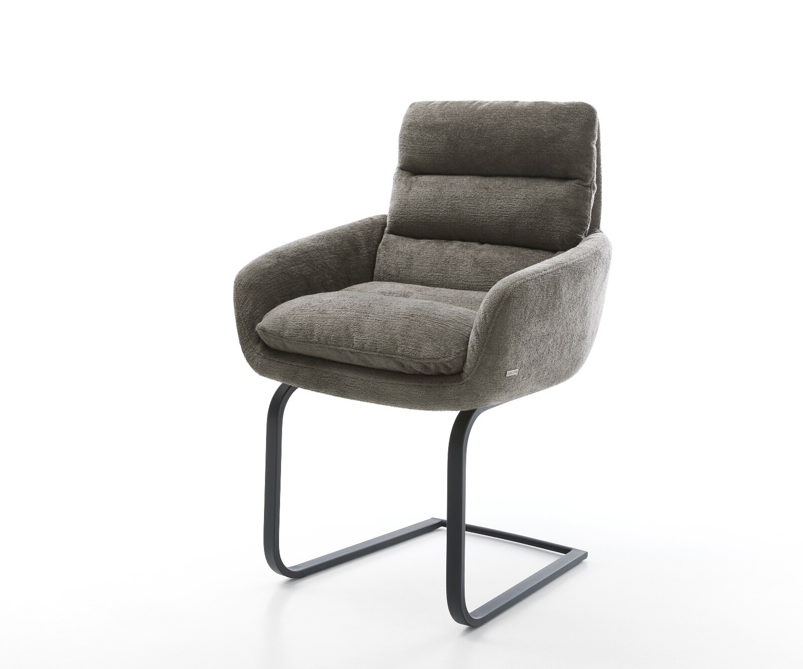 Конзолен стол Abelia-Flex с подлакътници Bouclé Soft Mud Конзолен стол плосък черен