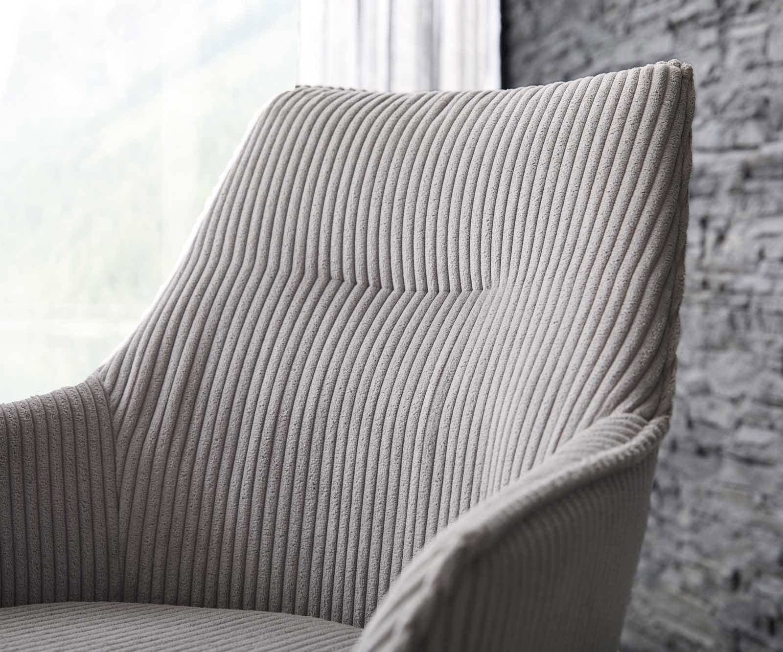 Врътящ се стол с подлакътници Корд СребристСив Конус крак кръгъл Черен 180° въртящ се Покет пружина Alja-Flex 3 Врътящ се стол с подлакътници Корд СребристСив Конус крак кръгъл Черен 180° въртящ се Покет пружина Alja-Flex 3