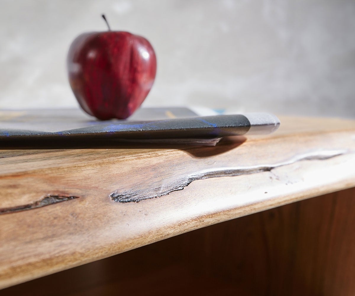 ТВ шкаф 230 см масивна естествена акация 4 чекмеджета Live Edge 3